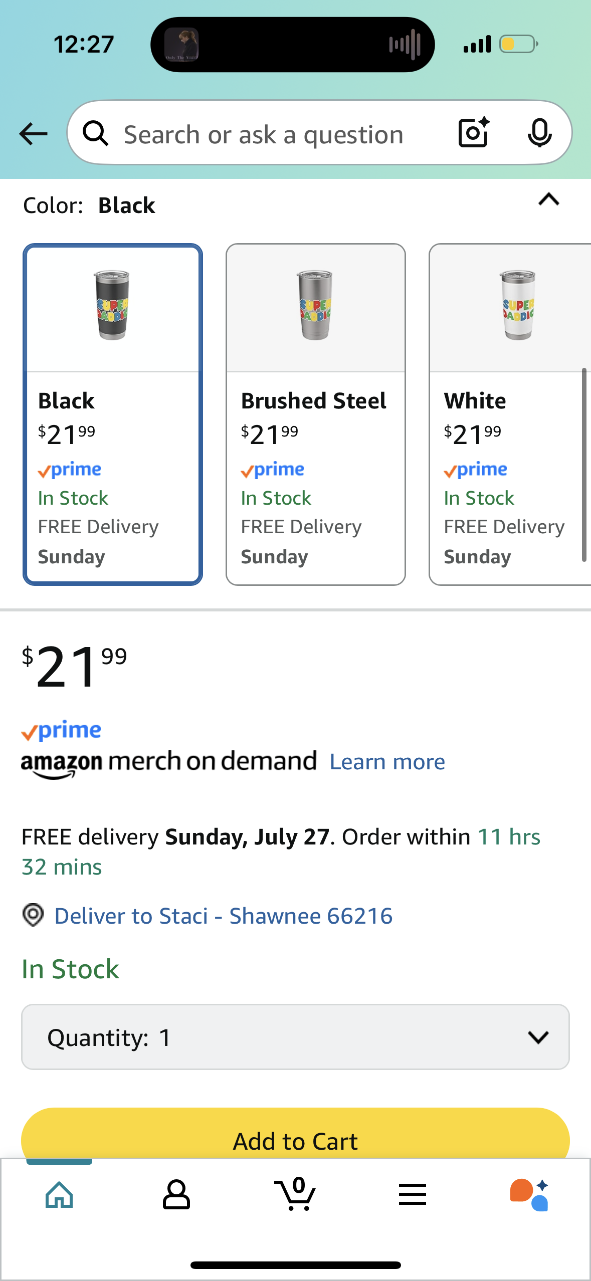 Super Daddio Stainless Steel Insulated Tumbler