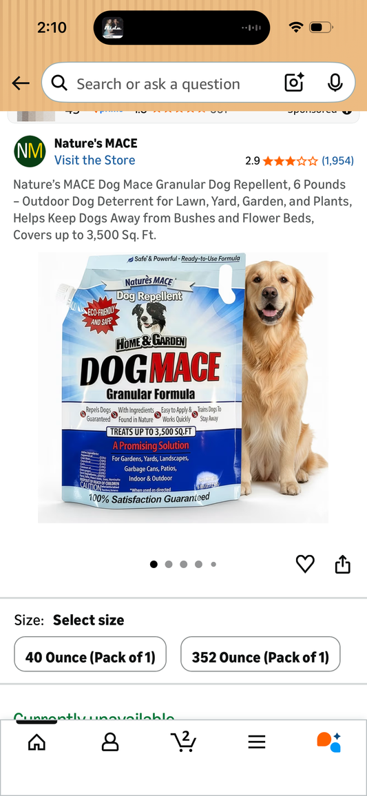Nature’s MACE Dog Mace Granular Dog Repellent, 6 Pounds – Outdoor Dog Deterrent for Lawn, Yard, Garden, and Plants, Helps Keep Dogs Away from Bushes and Flower Beds, Covers up to 3,500 Sq. Ft.