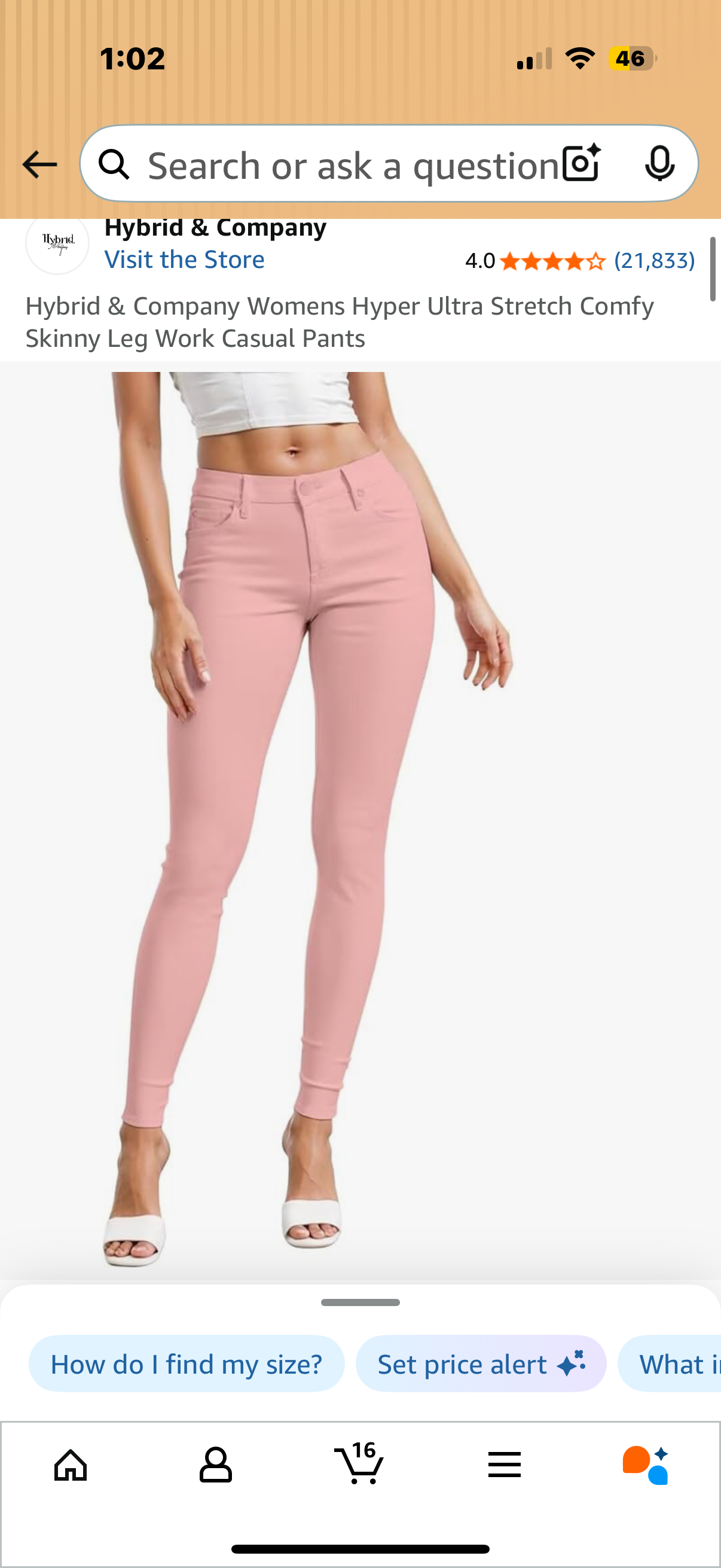 Hybrid & Company Womens Hyper Ultra Stretch Comfy Skinny Leg Work Casual Pants (Size Medium)