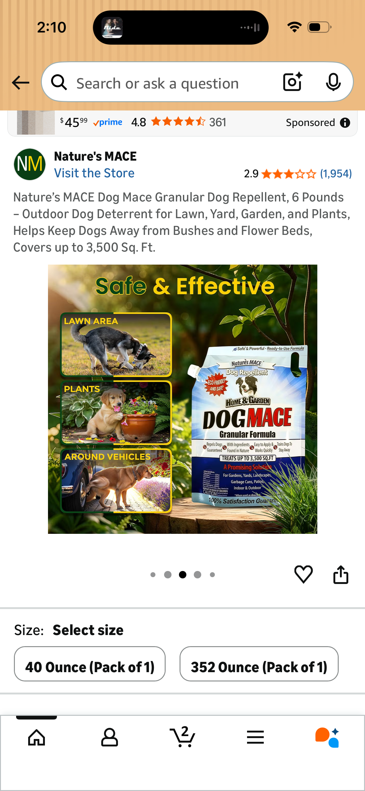 Nature’s MACE Dog Mace Granular Dog Repellent, 6 Pounds – Outdoor Dog Deterrent for Lawn, Yard, Garden, and Plants, Helps Keep Dogs Away from Bushes and Flower Beds, Covers up to 3,500 Sq. Ft.