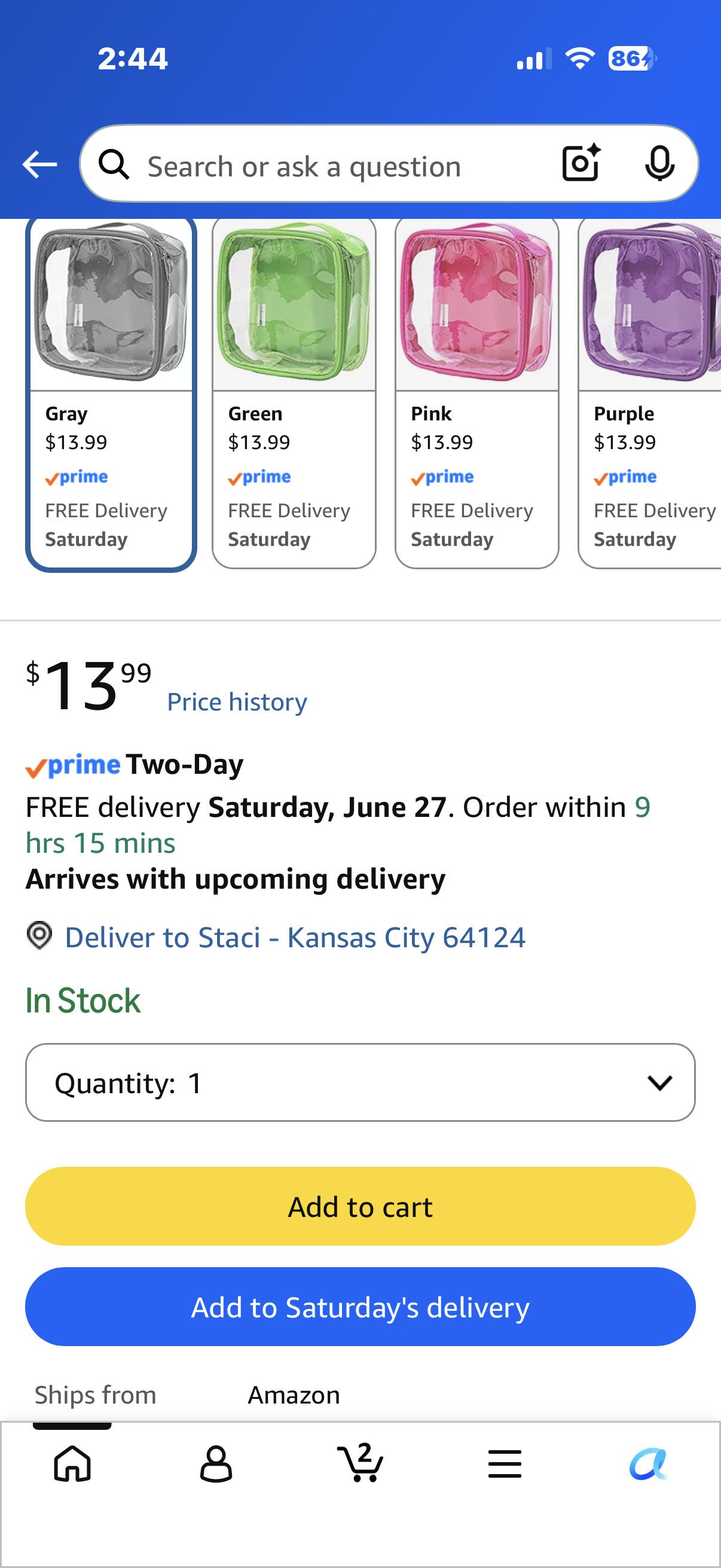 Clear TSA Approved 3-1-1 Travel Toiletry Bag for Carry On/Quart Size Transparent Liquids Pouch for Airport Security/Reusable See Through Vinyl & PVC Plastic Organizer Men Women (Gray