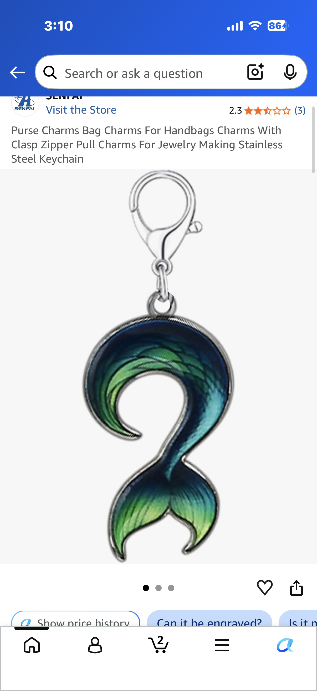 Purse Charms Bag Charms For Handbags Charms With Clasp Zipper Pull Charms For Jewelry Making Stainless Steel Keychain