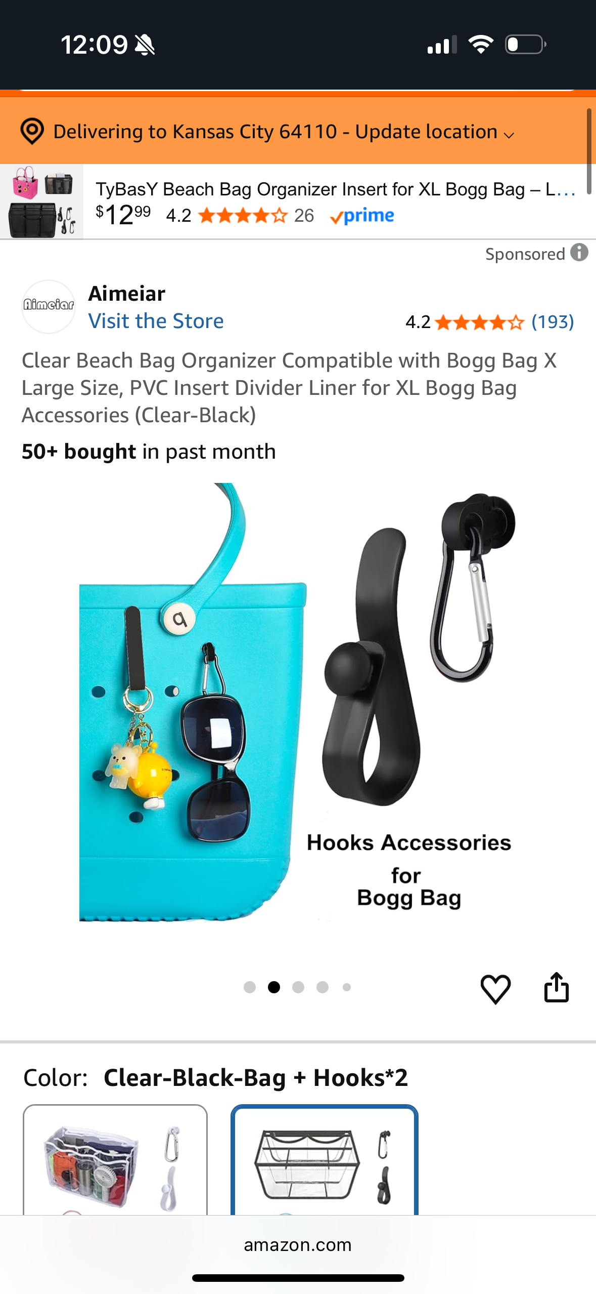 Clear Bogg Bag Organizer Compatible with Bogg Bag X Large Size, PVC Insert Divider Liner for XL Bogg Bag Accessories (Clear-Black)