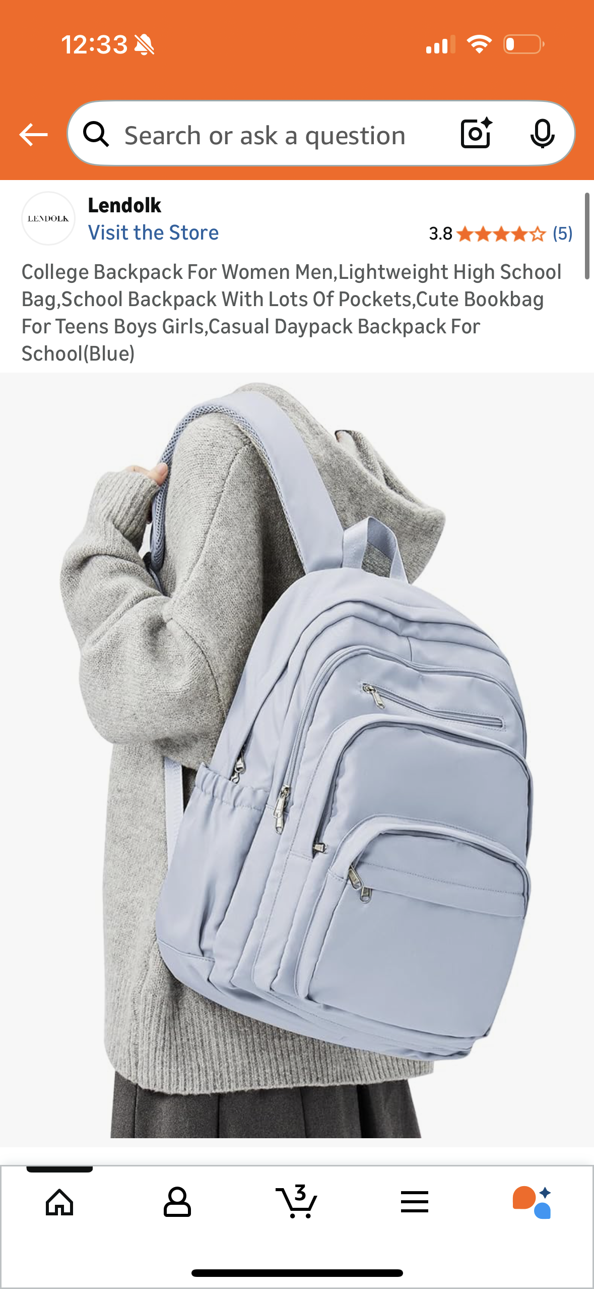 College Backpack For Women Men,Lightweight High School Bag,School Backpack With Lots Of Pockets,Cute Bookbag For Teens Boys Girls,Casual Daypack Backpack For School(Blue)