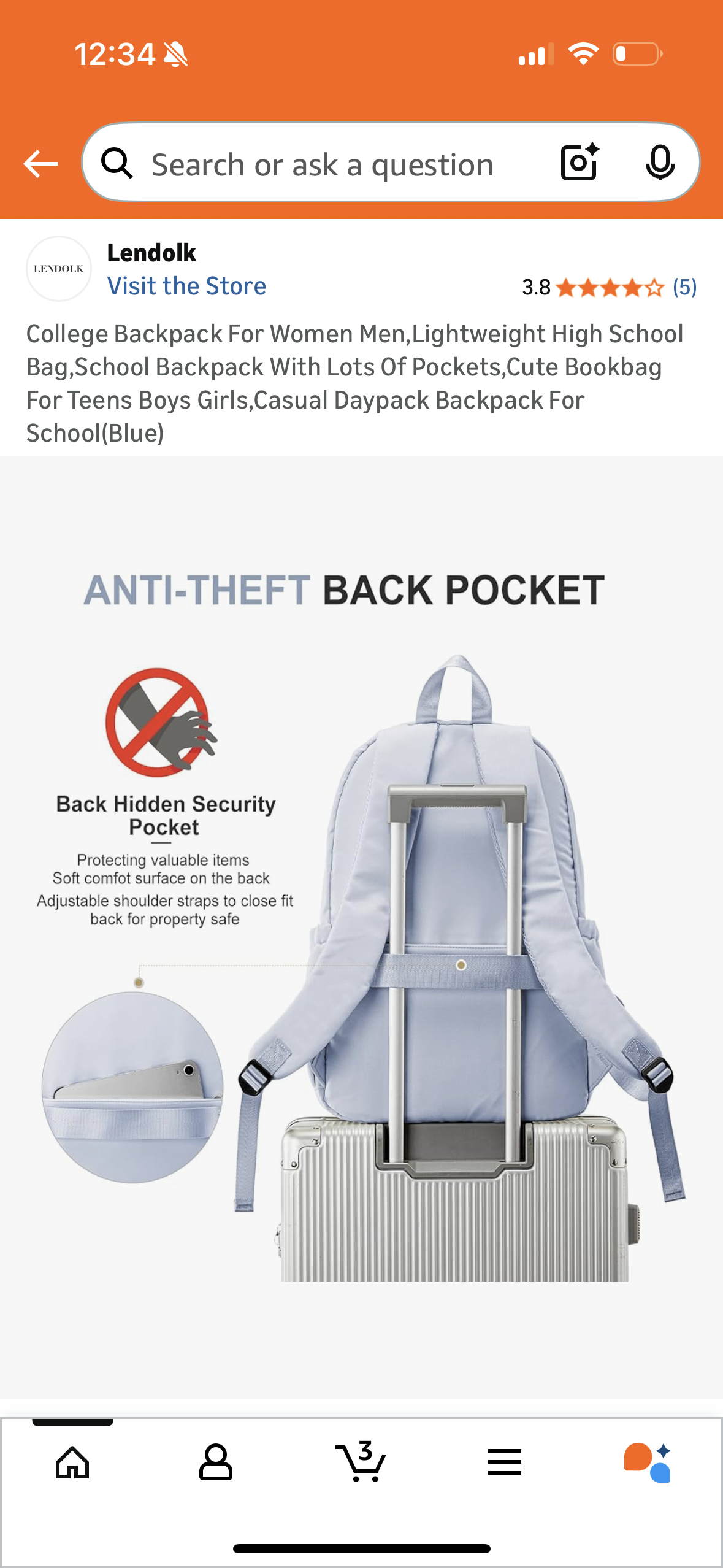 College Backpack For Women Men,Lightweight High School Bag,School Backpack With Lots Of Pockets,Cute Bookbag For Teens Boys Girls,Casual Daypack Backpack For School(Blue)