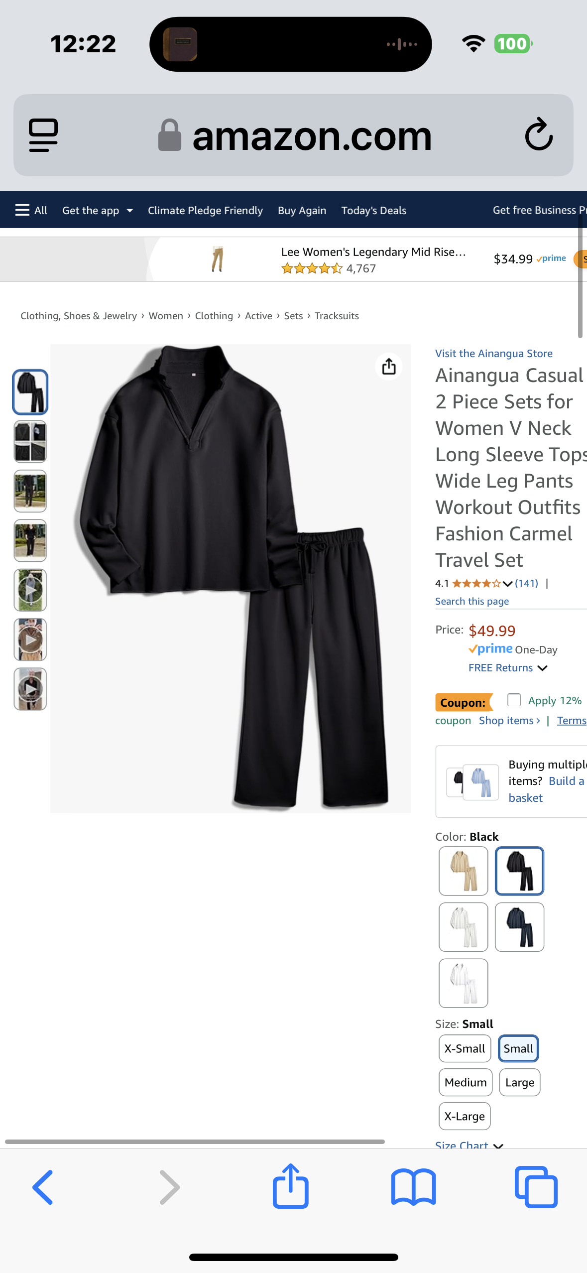 Ainangua Womens Fashion 2 Piece Outfits Set Casual Long Sleeve Polo Top Wide Leg Pants Matching Sets lounge sets for women