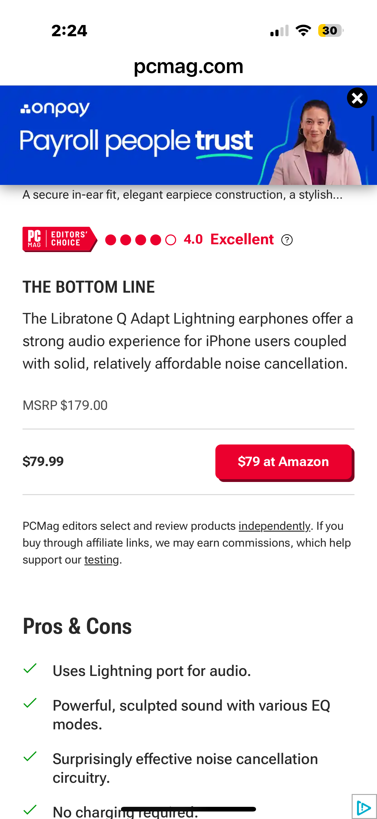 Libratone Q Adapt Anc In-Ear Lightning - Schwarz