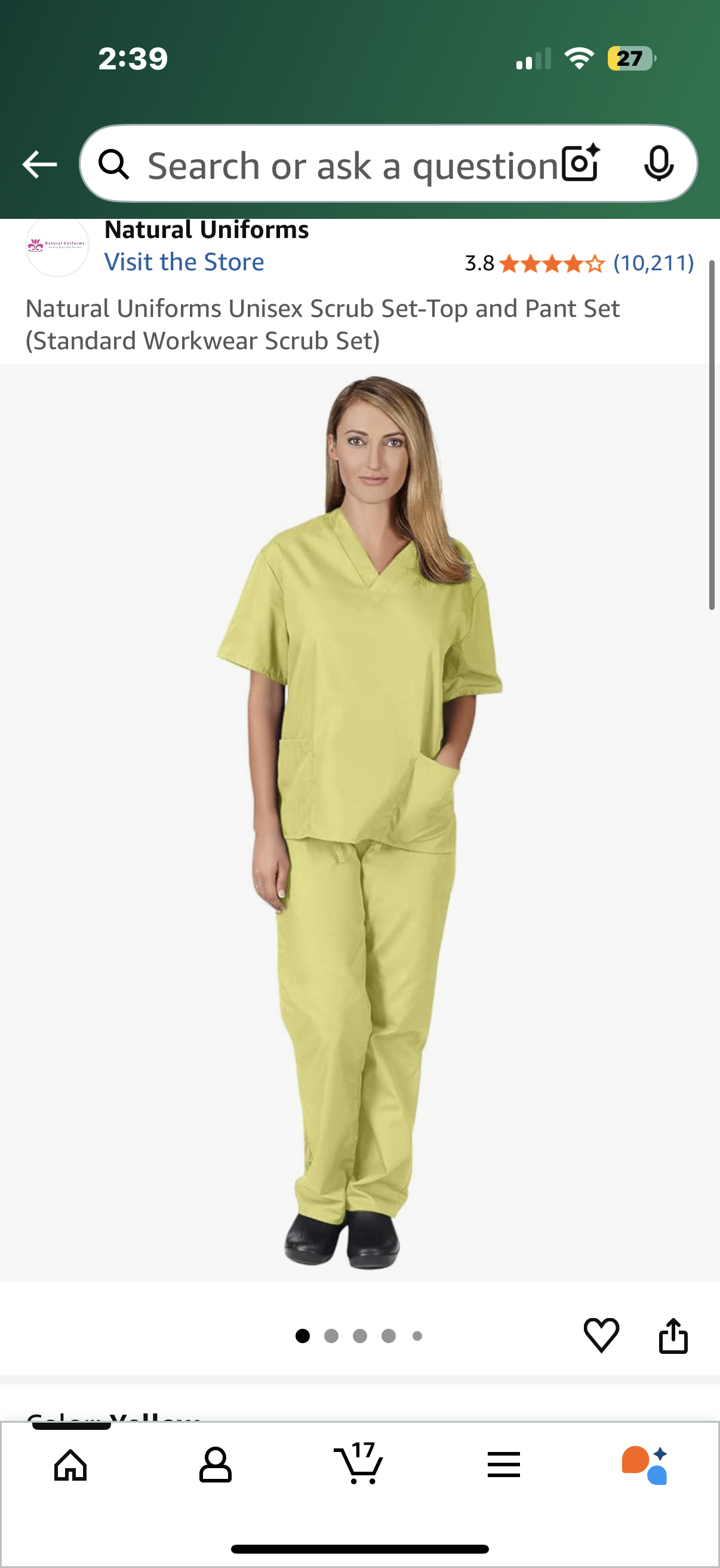 Natural Uniforms Unisex Scrub Set-Top and Pant Set (Standard Workwear Scrub Set (Size XL)