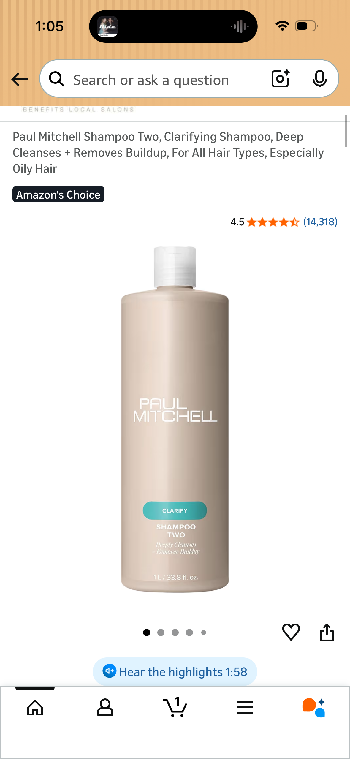 Paul Mitchell Shampoo Two, Clarifying Shampoo, Deep Cleanses + Removes Buildup,  For All Hair Types, Especially Oily Hair