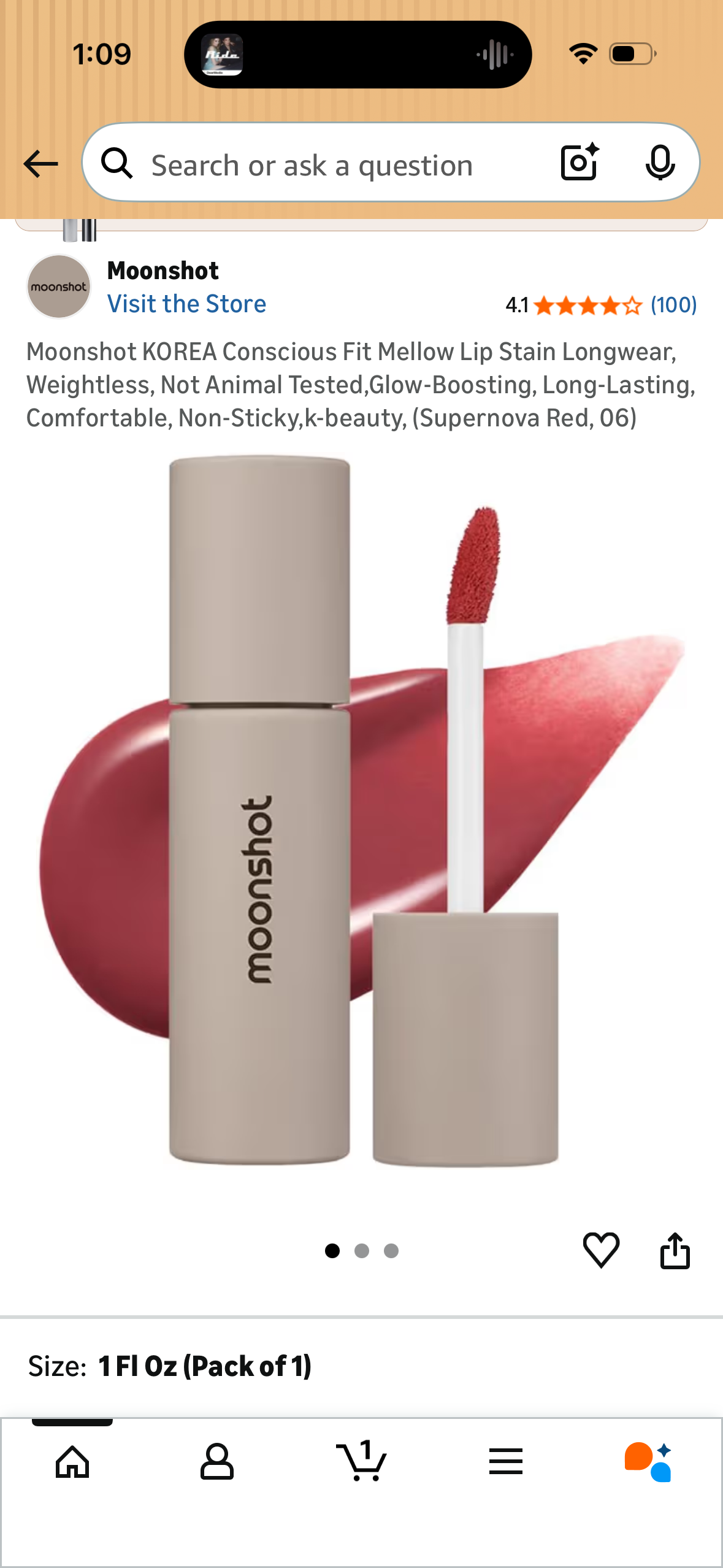 Moonshot KOREA Conscious Fit Mellow Lip Stain Longwear, Weightless, Not Animal Tested,Glow-Boosting, Long-Lasting, Comfortable, Non-Sticky,k-beauty, (Supernova Red, 06)