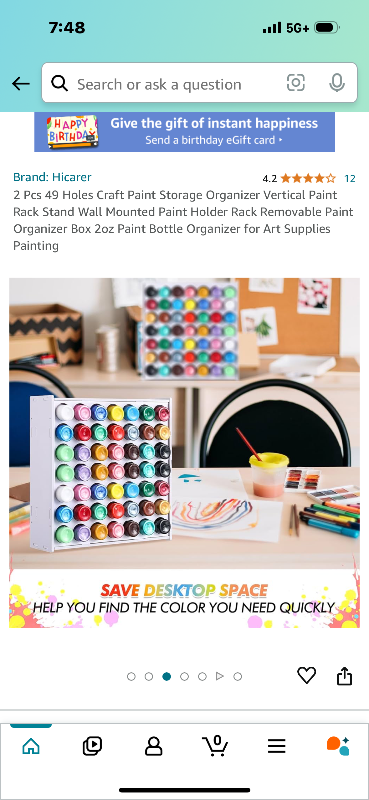 2 Pcs 49 Holes Craft Paint Storage Organizer Vertical Paint Rack Stand Wall Mounted Paint Holder Rack Removable Paint Organizer Box 2oz Paint Bottle Organizer for Art Supplies Painting