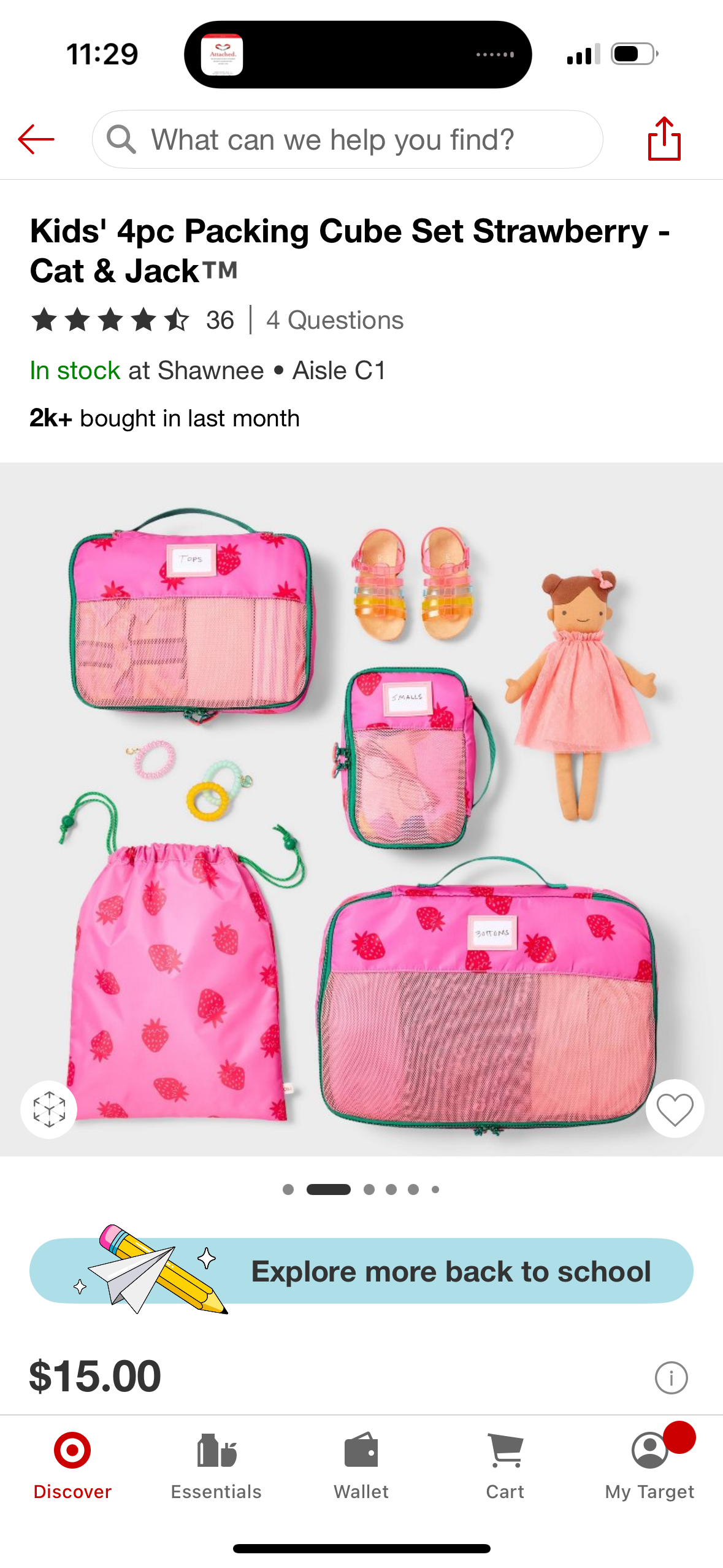 Kids' 4pc Packing Cube Set Strawberry - Cat & JackT™