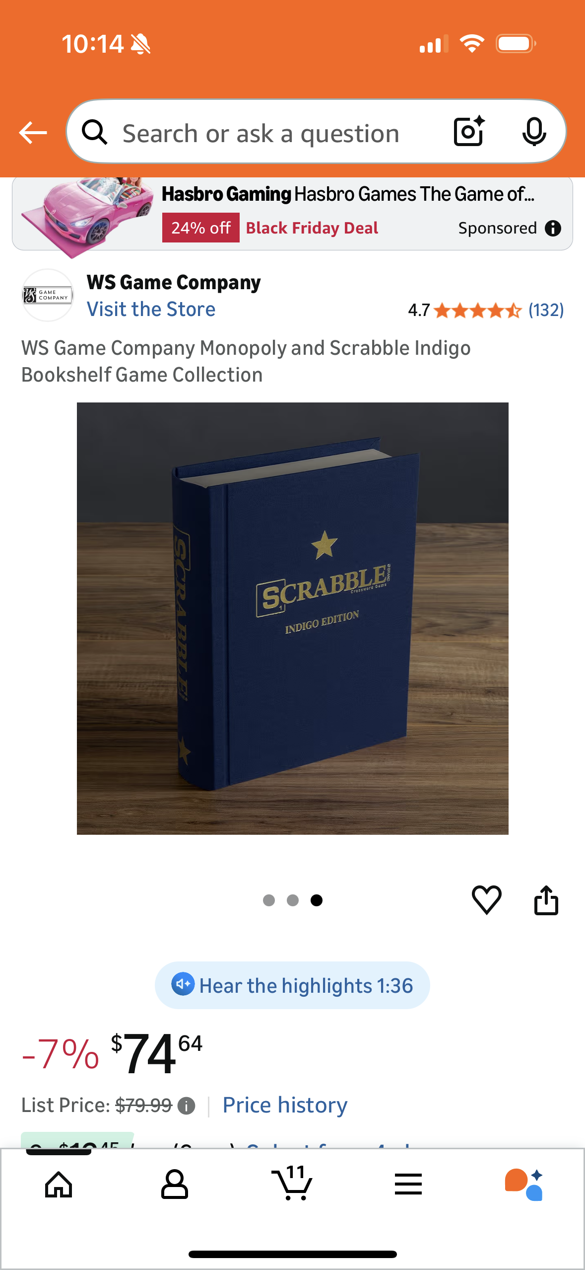 Game Company Monopoly and Scrabble Indigo Bookshelf Game Collection