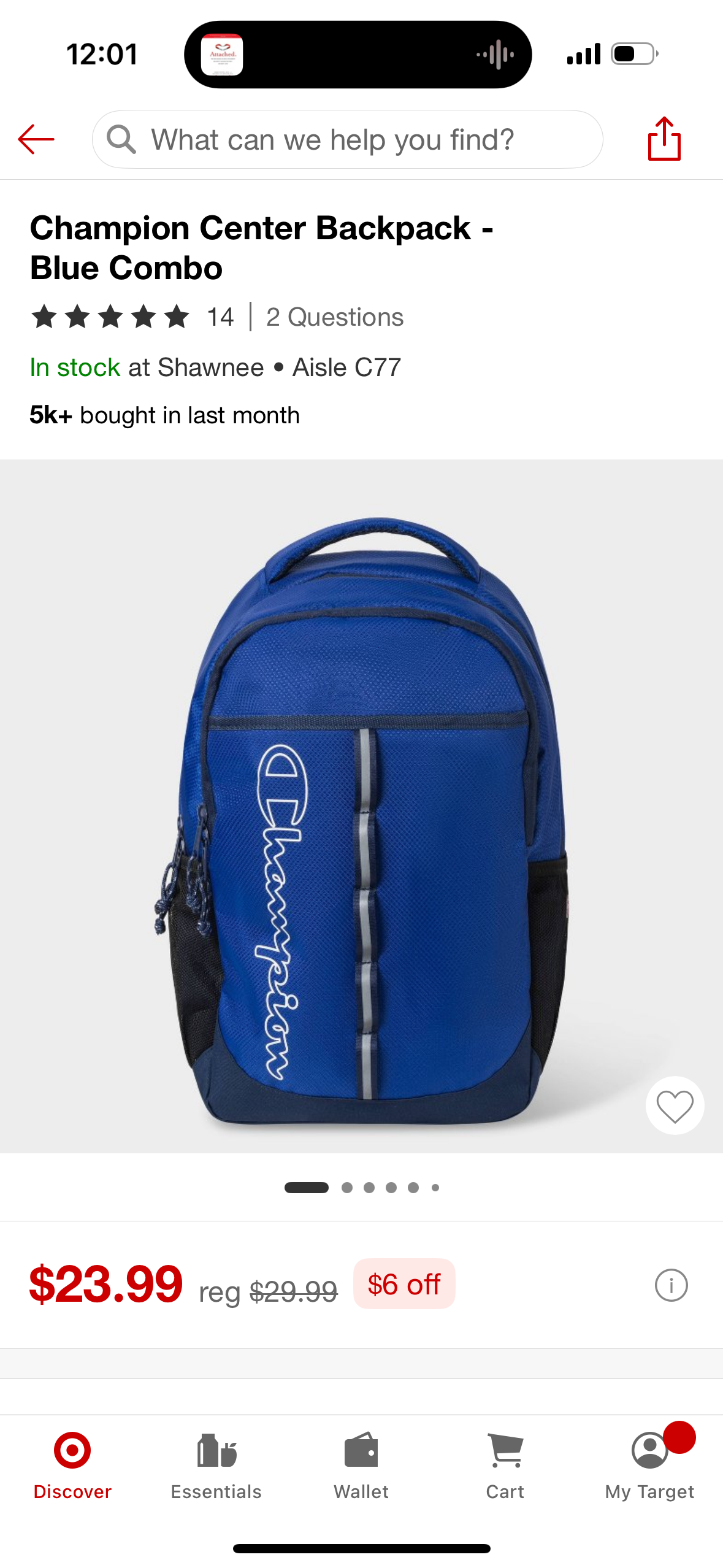 Champion Center Backpack - Blue Combo