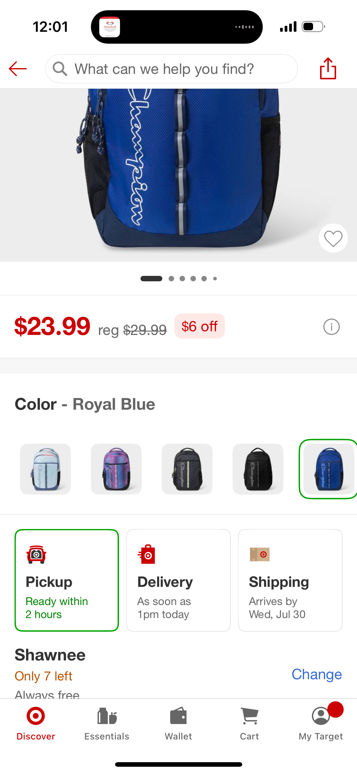 Champion Center Backpack - Blue Combo