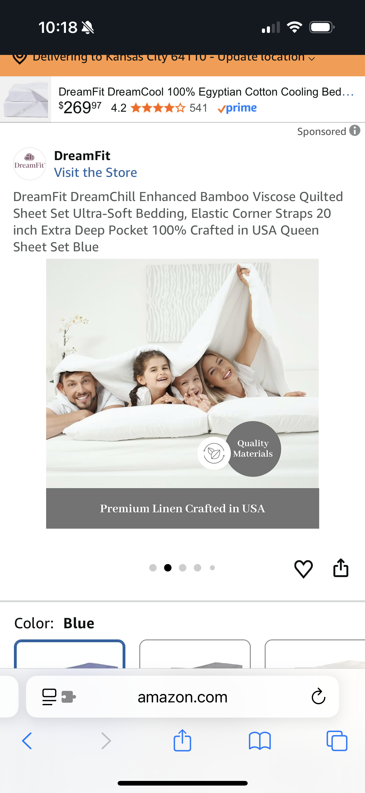 Dreamchill Enhanced Bamboo Blue Queen Sheet Set