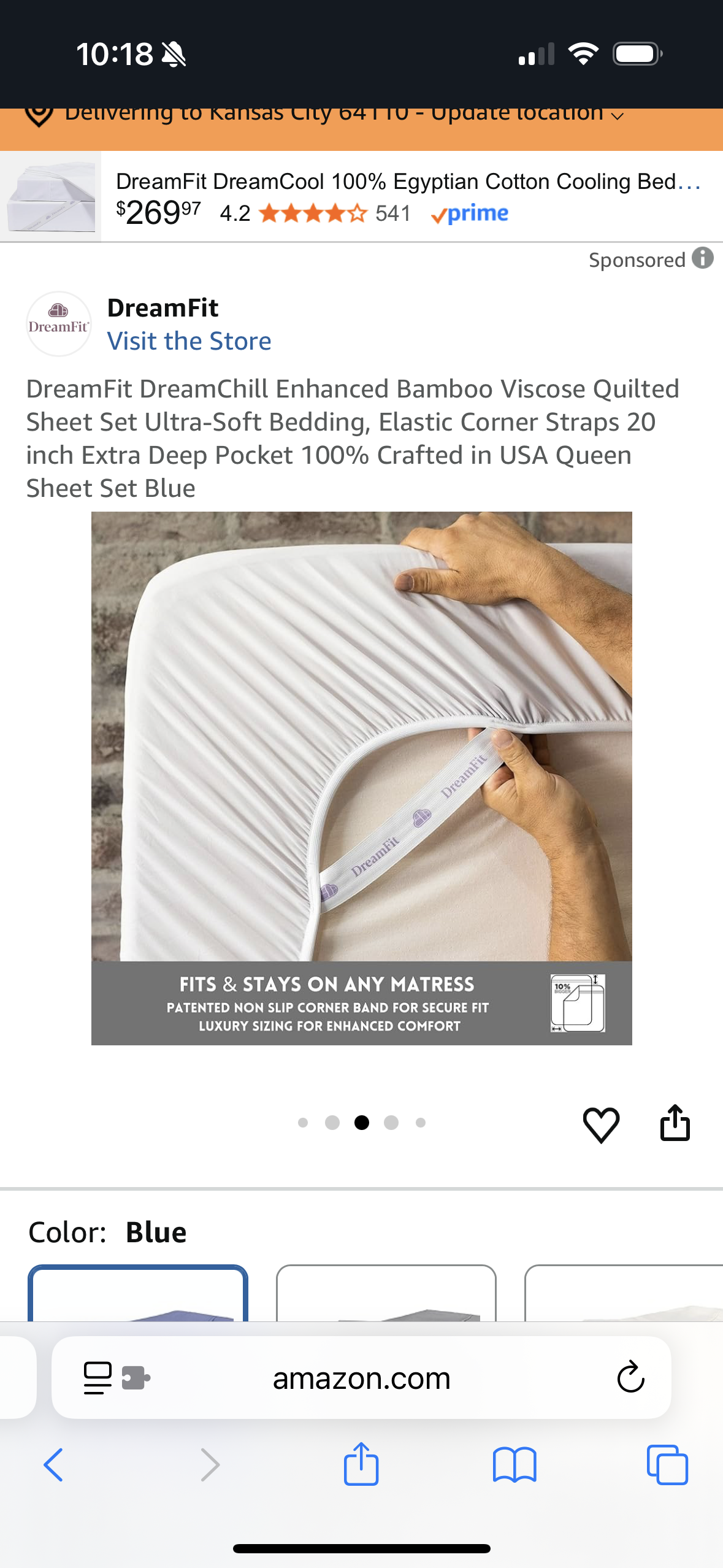 Dreamchill Enhanced Bamboo Blue Queen Sheet Set