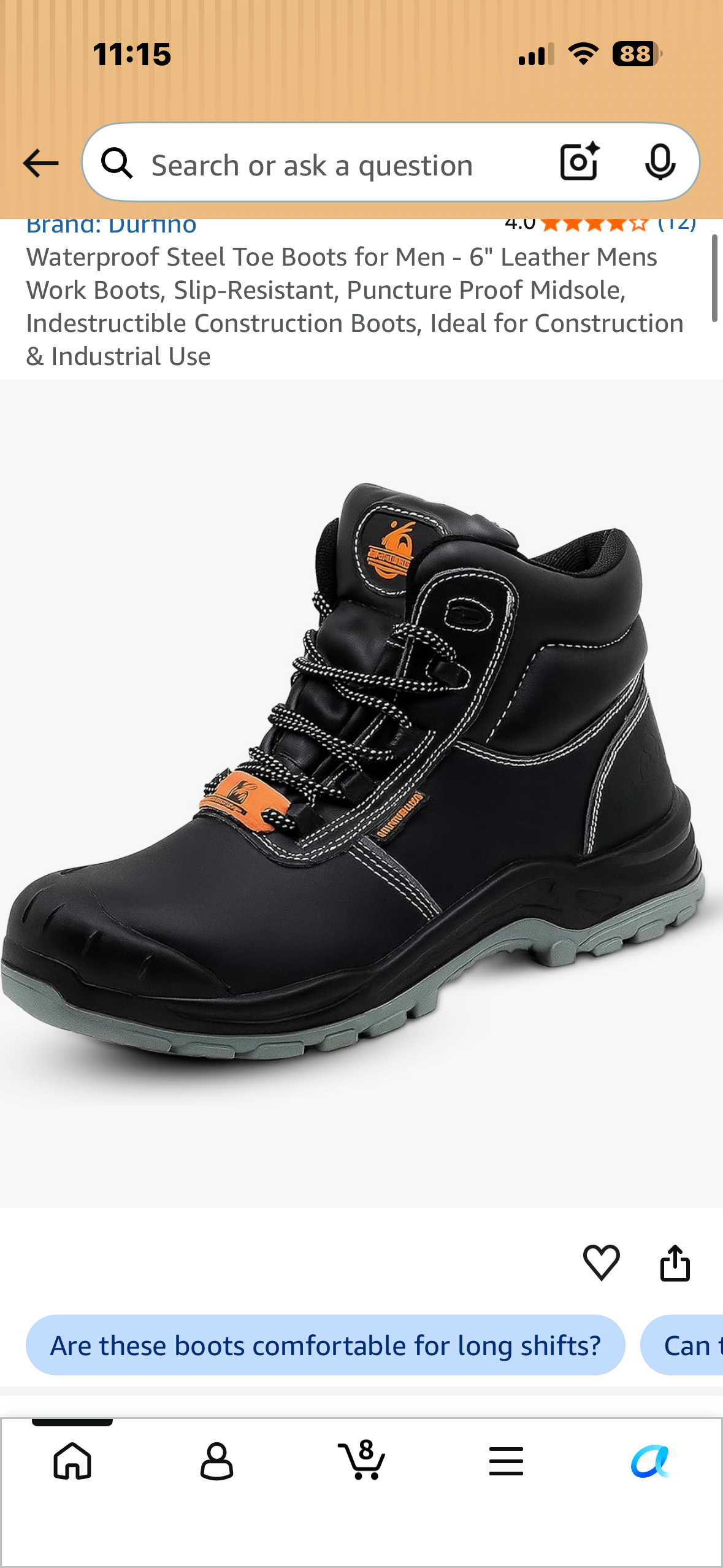 Waterproof Steel Toe Boots for Men - 6" Leather Mens Work Boots, Slip-Resistant, Puncture Proof Midsole, Indestructible Construction Boots, Ideal for Construction & Industrial Use (Men’s 10.5 Wide)
