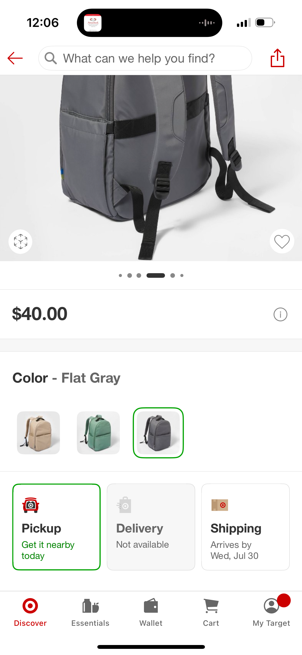 17.5" Backpack Flat Gray - Open StoryTM: Water-Resistant Laptop Bag