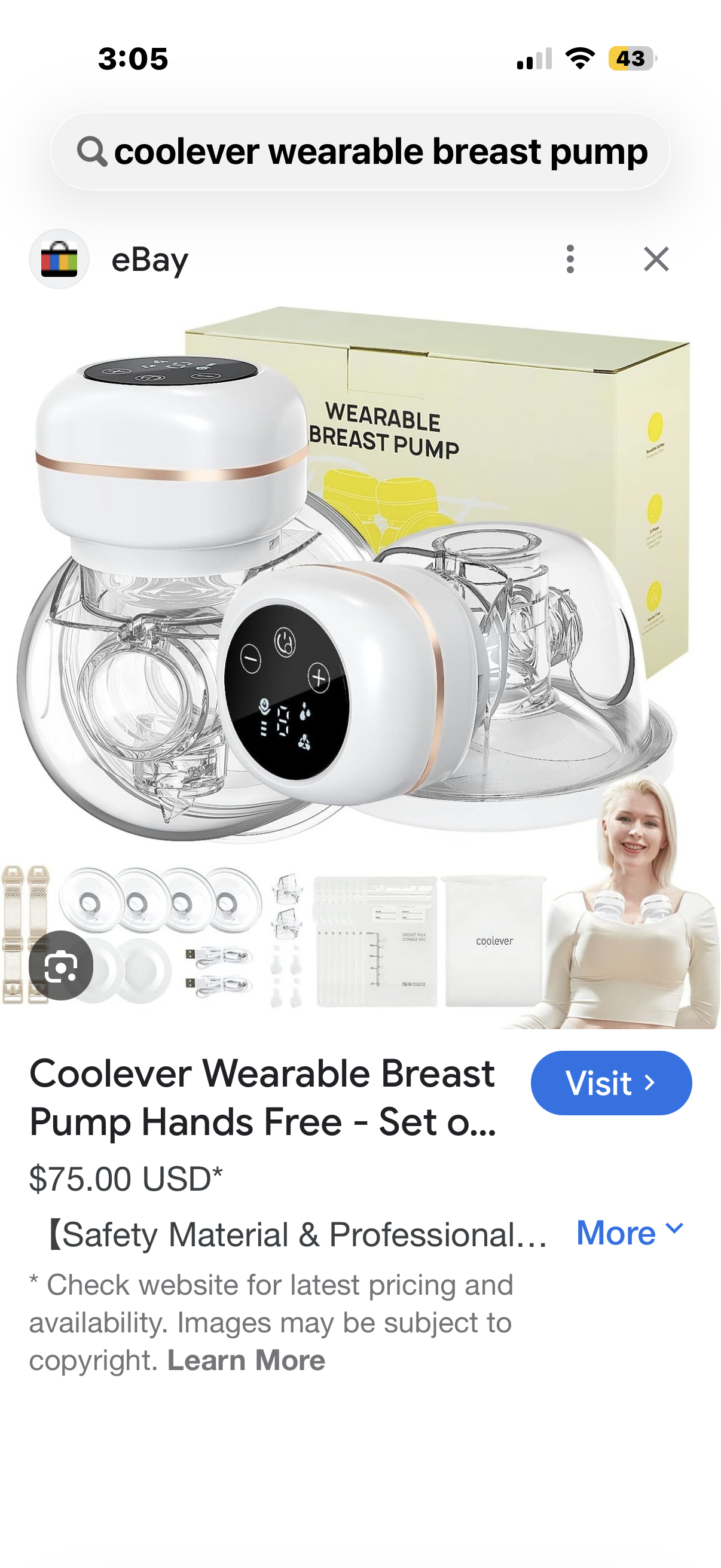 Coolever Wearable Breast Pump Hands Free