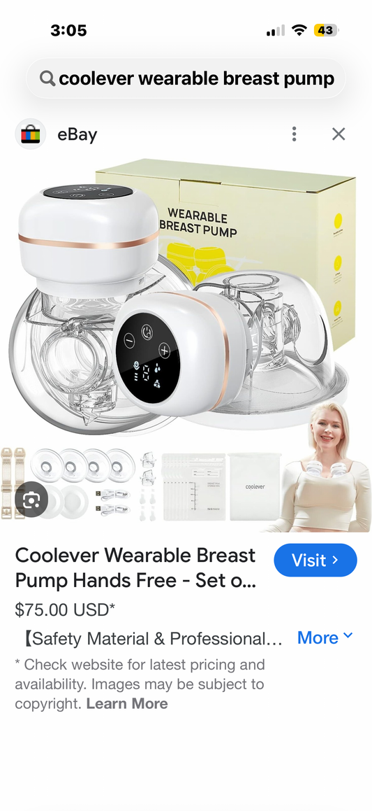 Coolever Wearable Breast Pump Hands Free
