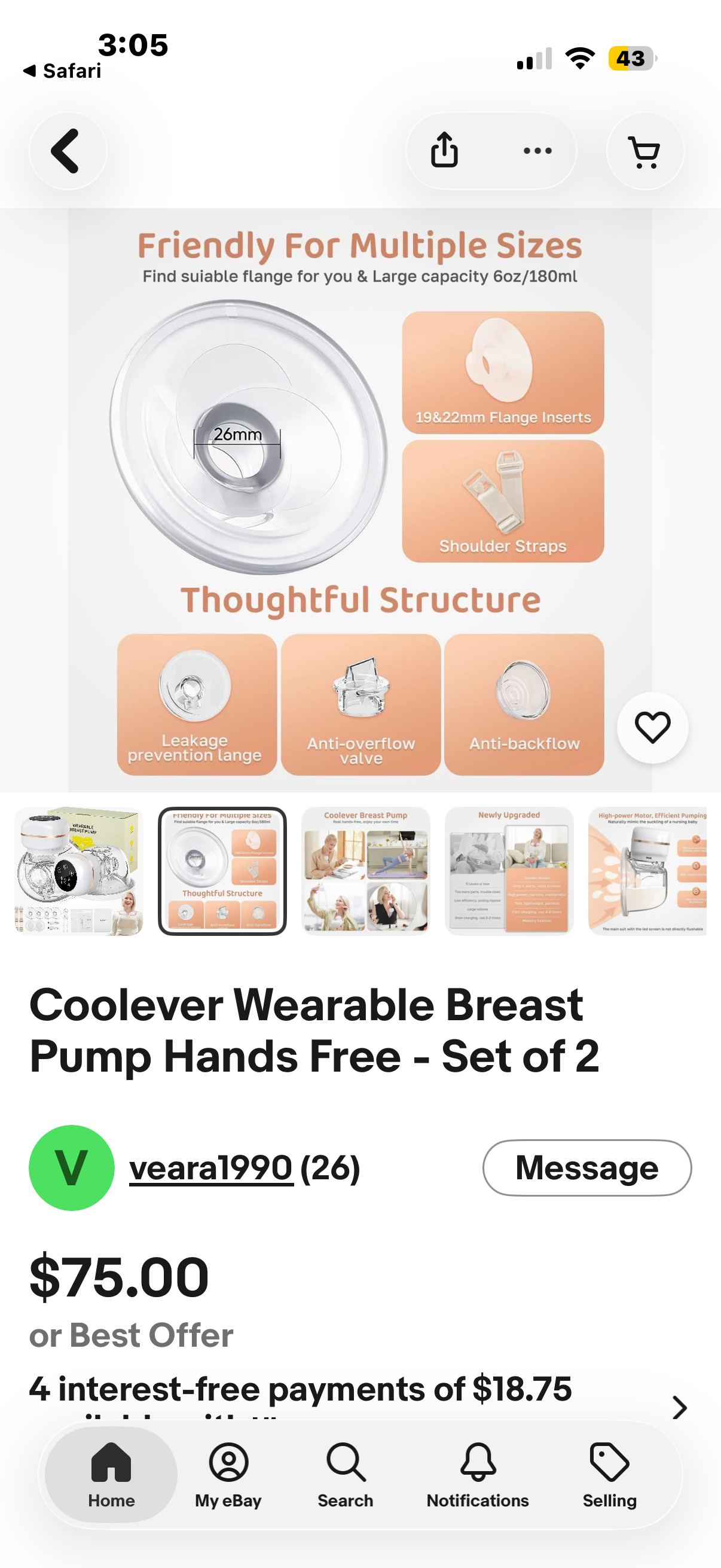 Coolever Wearable Breast Pump Hands Free