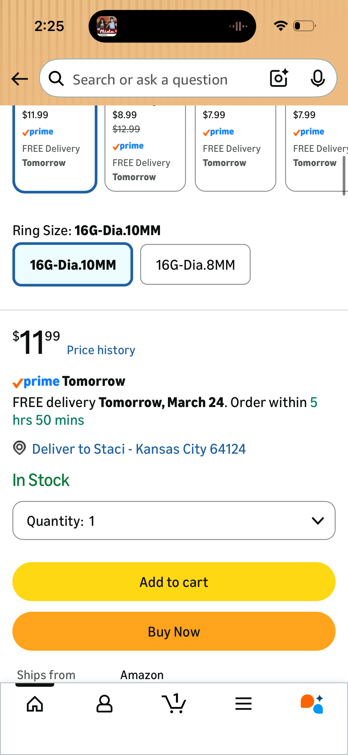 Yrogcu 16G Single/Double/Triple Hoop Titanium Seamless-Hinged-Piercing Segment-Clicker Nose-Ring-Hoop : Inner Diameter 8mm 10mm Cartilage Earring for Women and Men