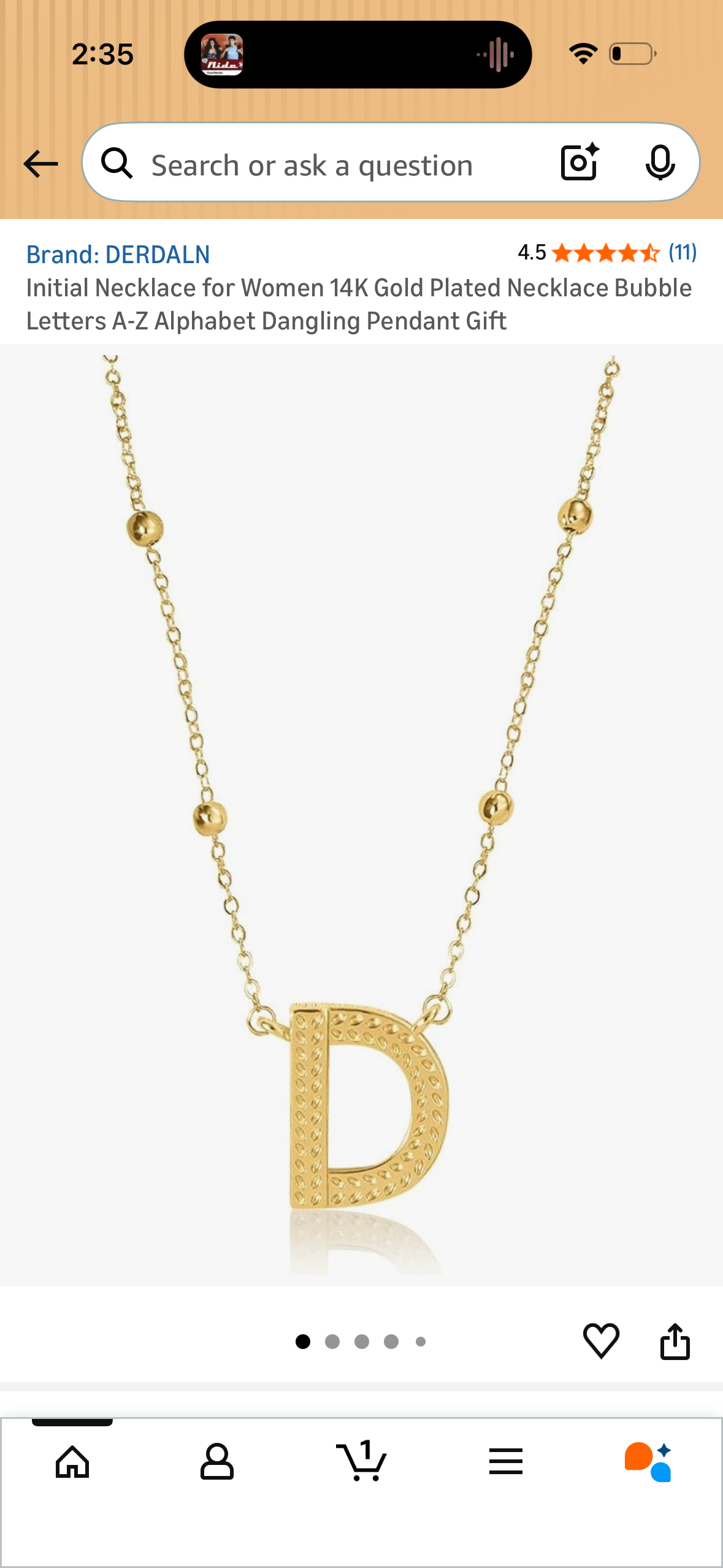 Initial Necklace for Women 14K Gold Plated Necklace Bubble Letters D Alphabet Dangling Pendant Gift