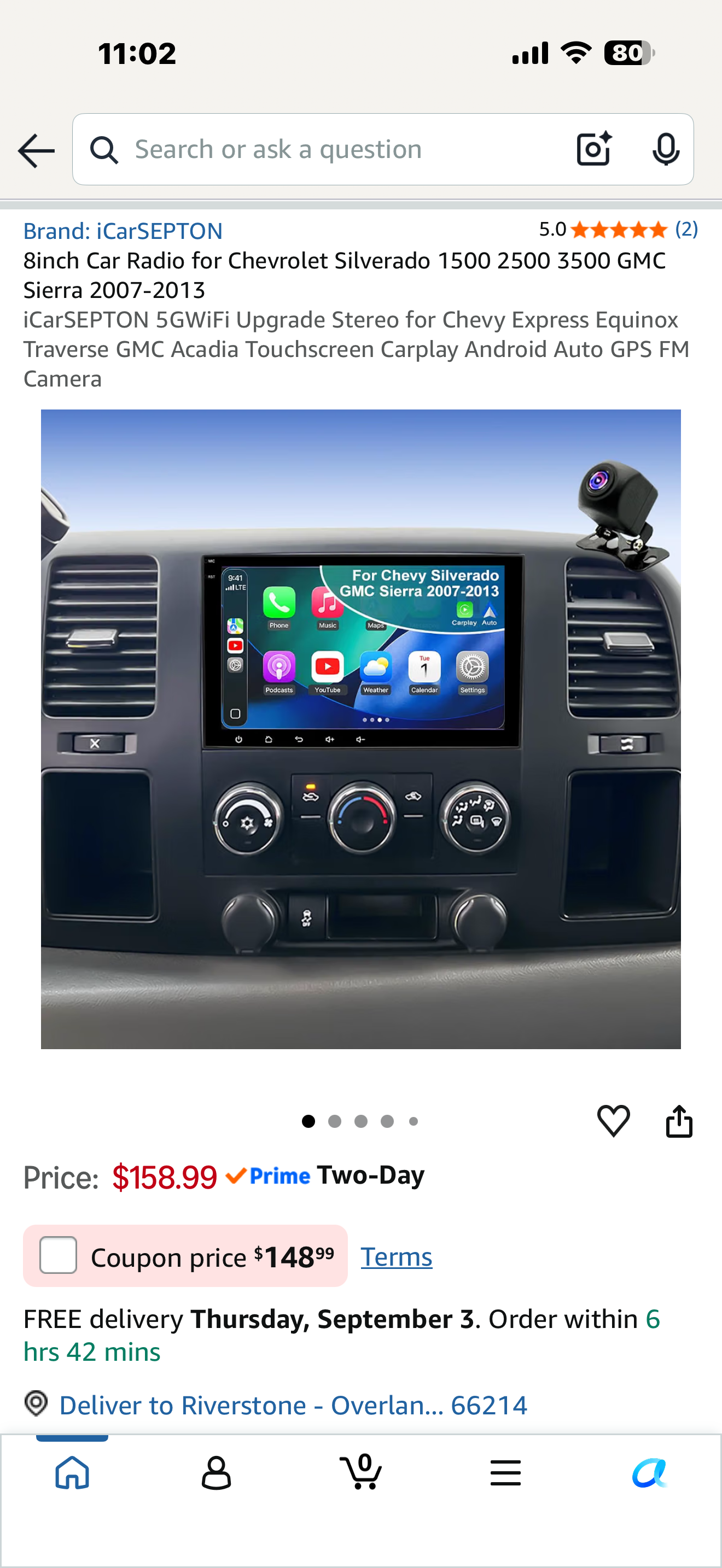 8inch Car Radio for Chevrolet Silverado 1500 2500 3500 GMC Sierra 2007-2013