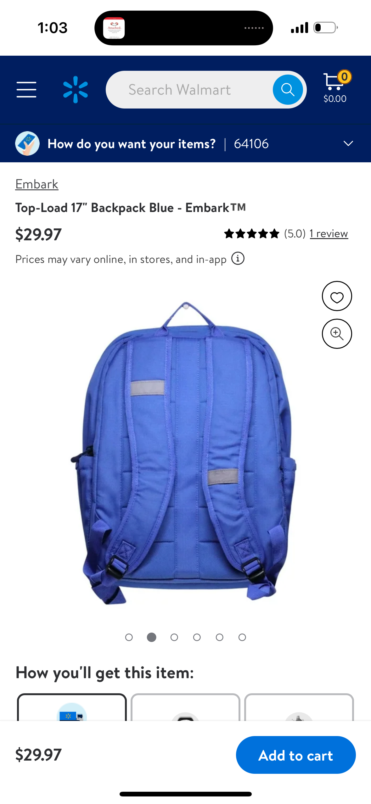 Top-Load 17" Backpack Blue - Embark™️
