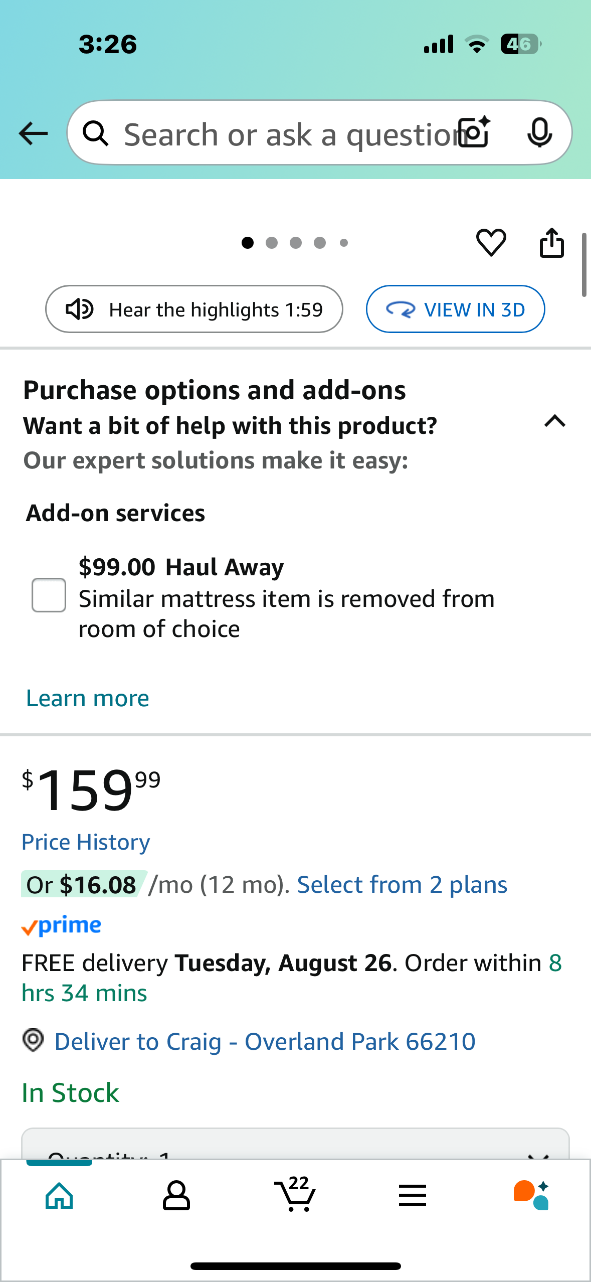 Queen Size Mattress , 10” (B1000)