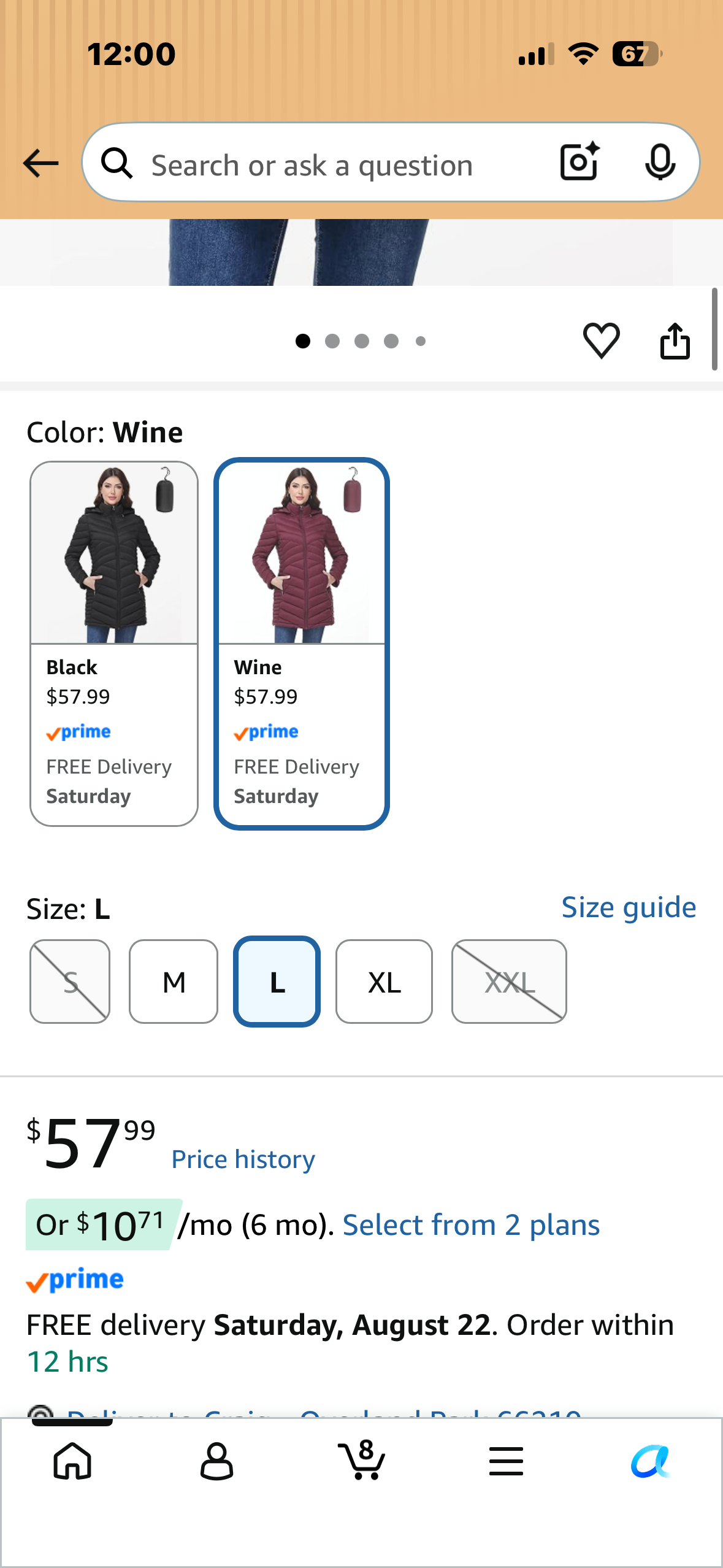 MIDNIGHTSUN Women’s Packable Lightweight Puffer Jacket Removable Hood, Warm Winter Coat, Stand Collar, Long Puffer Coat, Slim Fit, Quilted Puffy Jacket, Mid Length (Size Large)