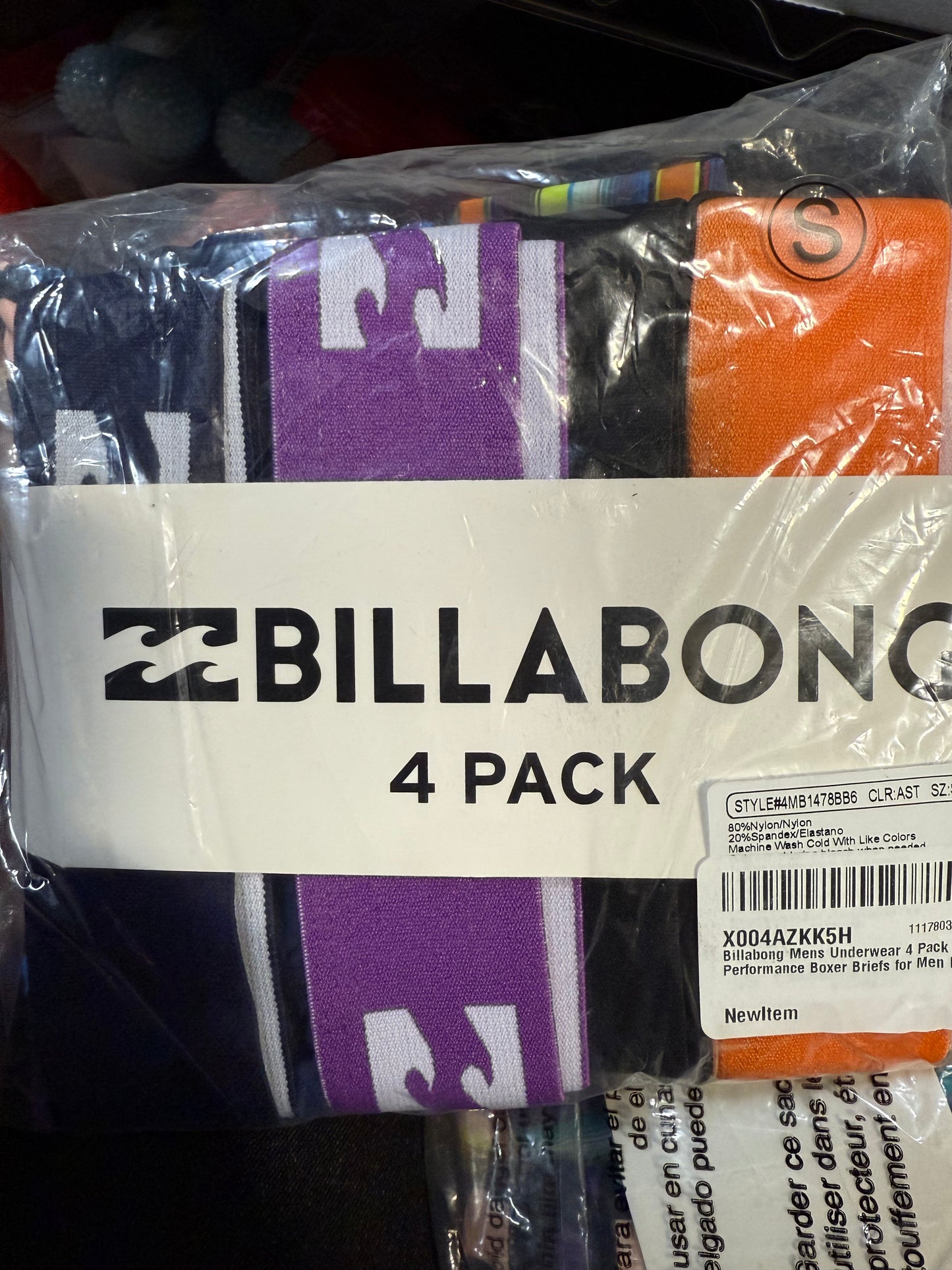 Billabong Mens Underwear 4 Pack Microfiber Performance Boxer Briefs for Men