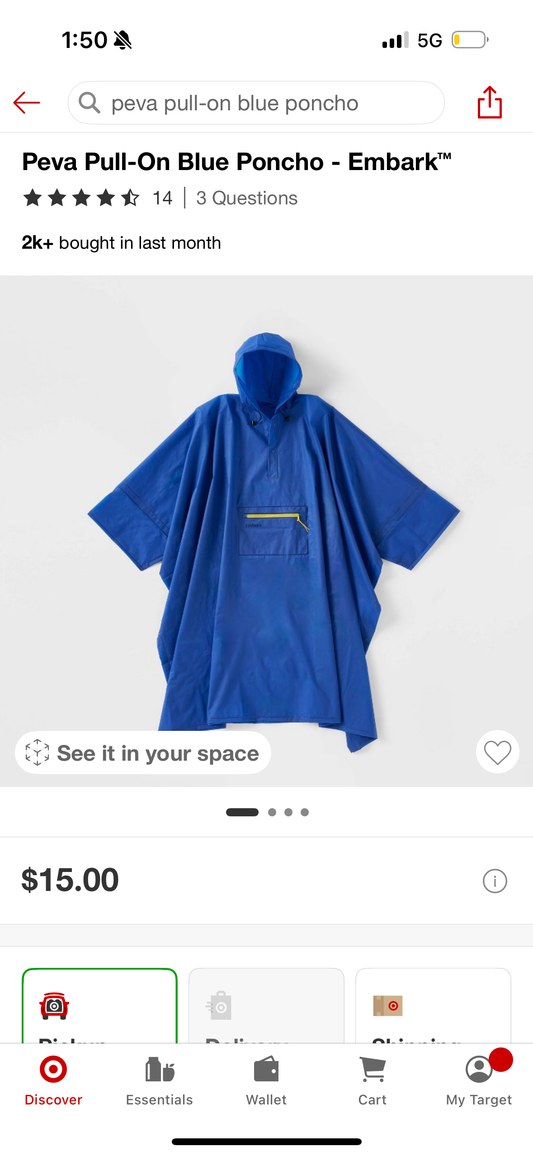 Pull-On Blue Poncho - Embark™