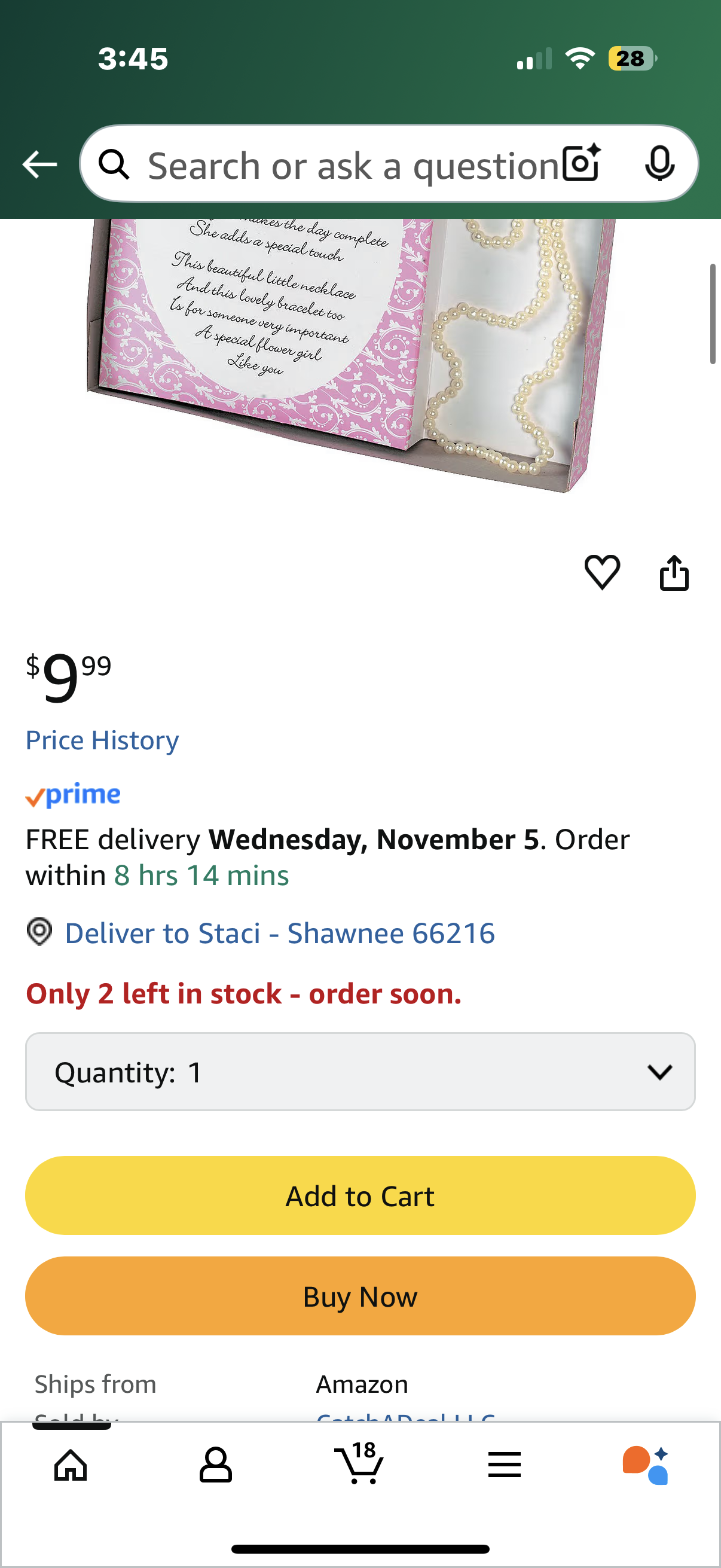 Flower Girl Necklace & Bracelet Gift Set - Jewelry - 2 Pieces