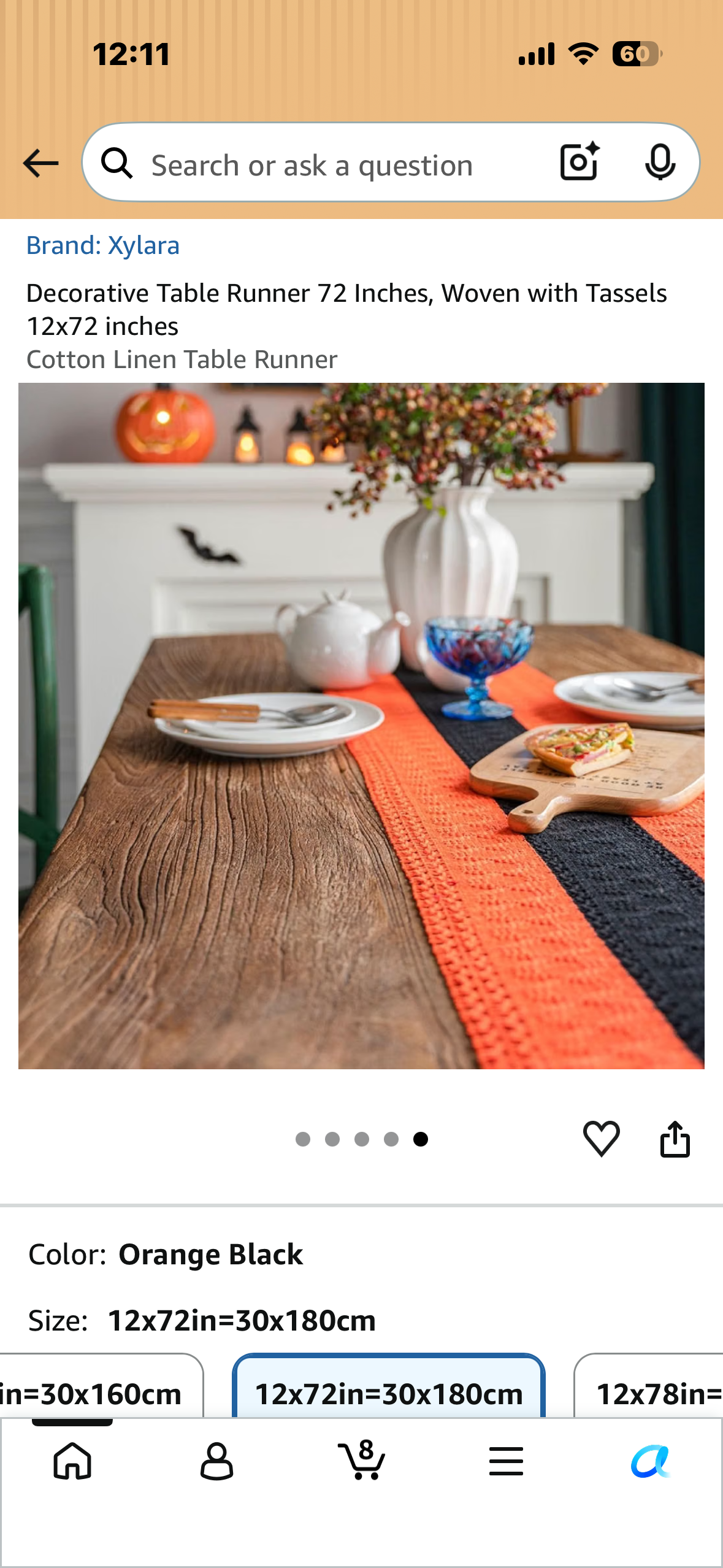 Festive Decorative Table Runner, Woven with Tassels 12”x72”, Cotton Linen Table Runner