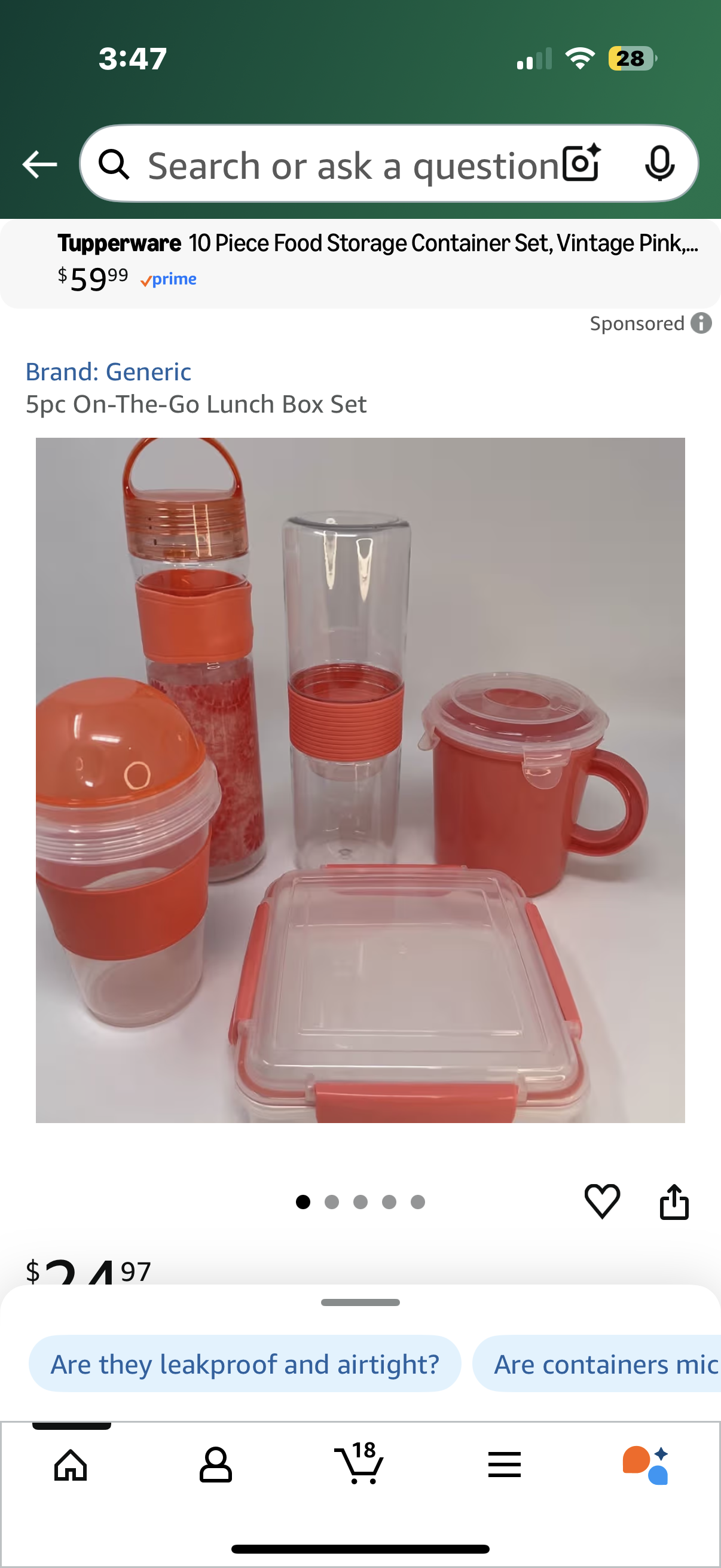 5pc On-The-Go Lunch Box Set