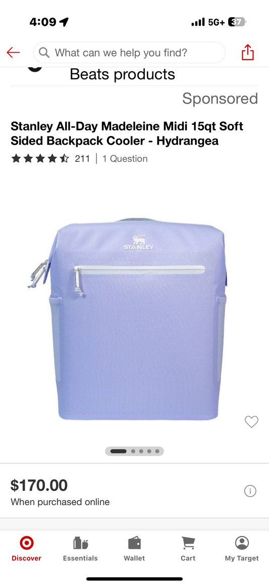 Stanley All-Day Madeleine Midi 15qt Soft Sided Backpack Cooler - Hydrangea