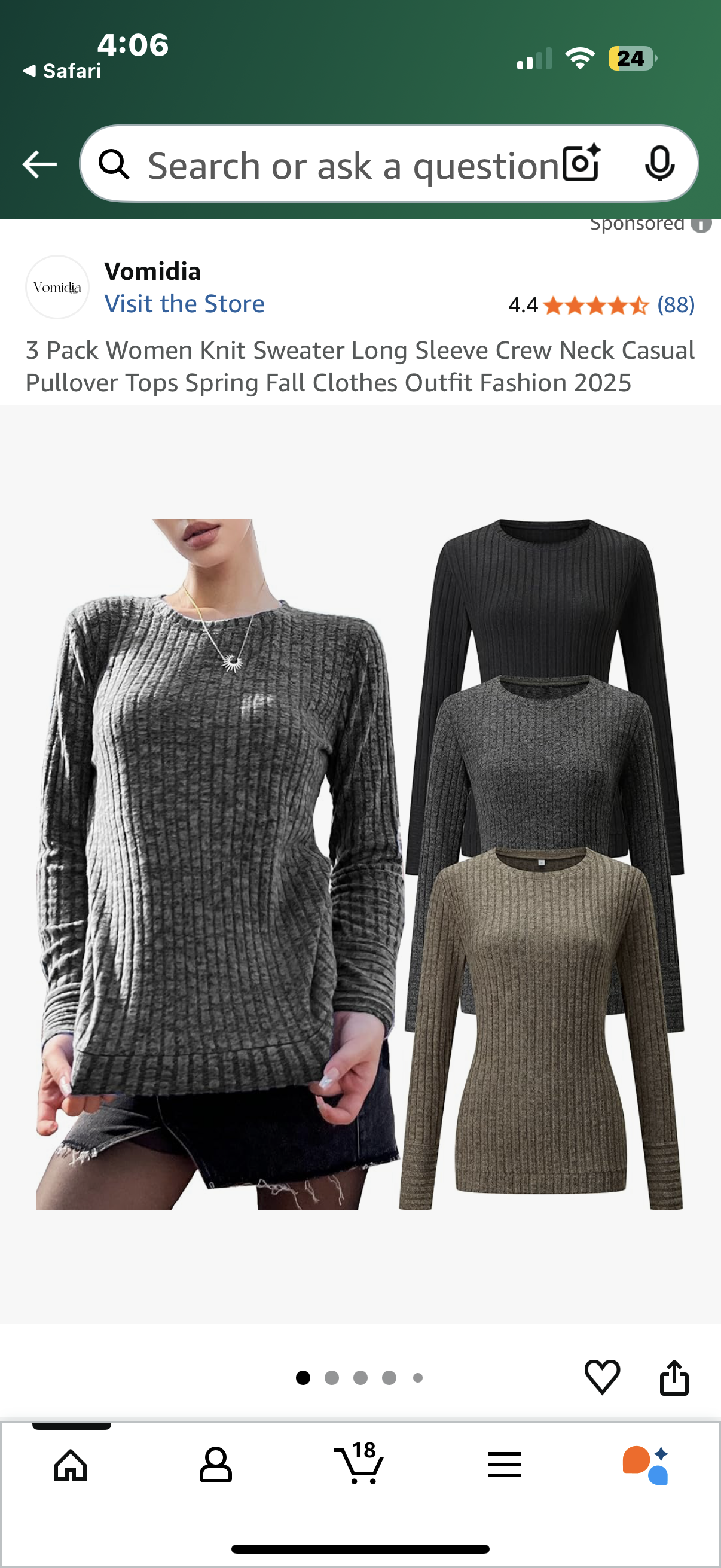 3 Pack Women Knit Sweater Long Sleeve Crew Neck Casual Pullover Tops Spring Fall Clothes Outfit Fashion (Size XL)