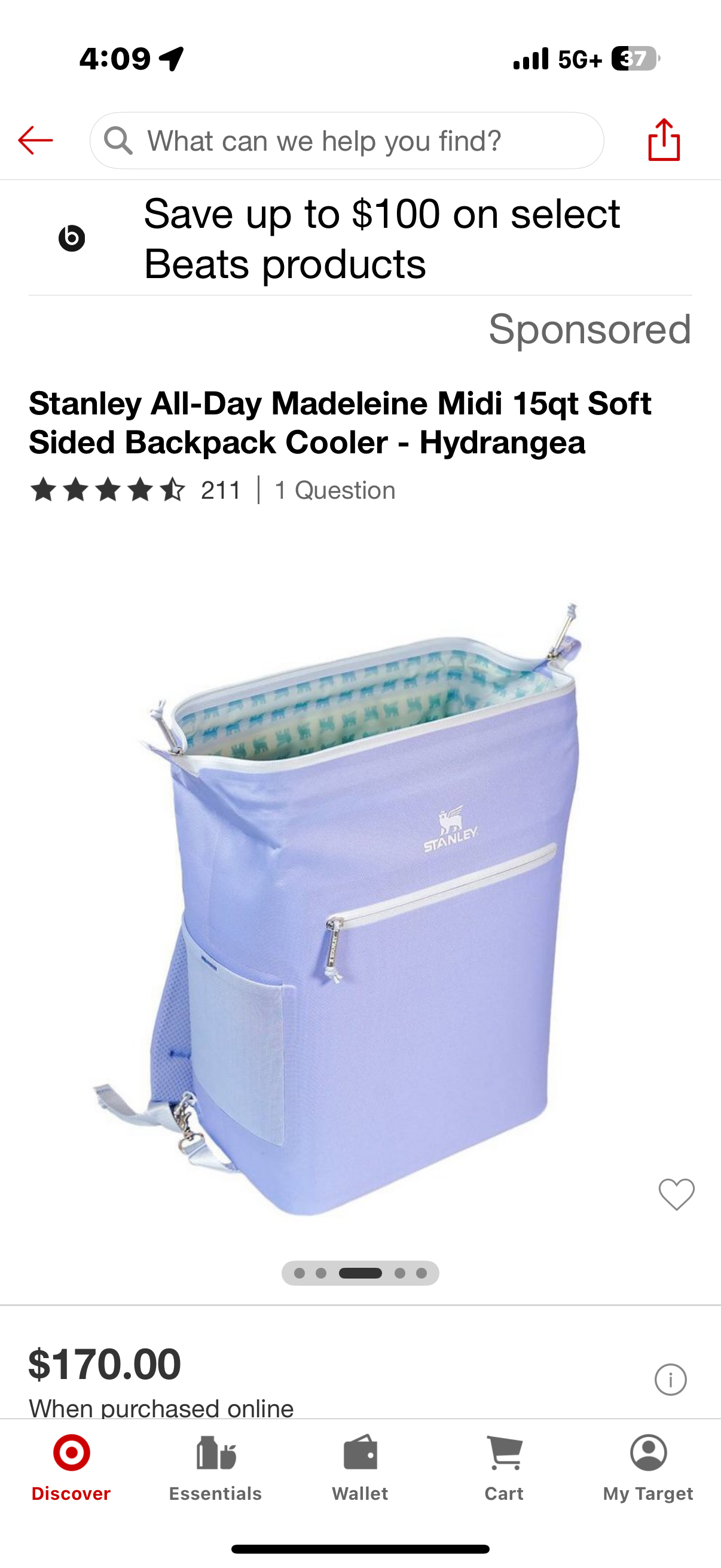 Stanley All-Day Madeleine Midi 15qt Soft Sided Backpack Cooler - Hydrangea