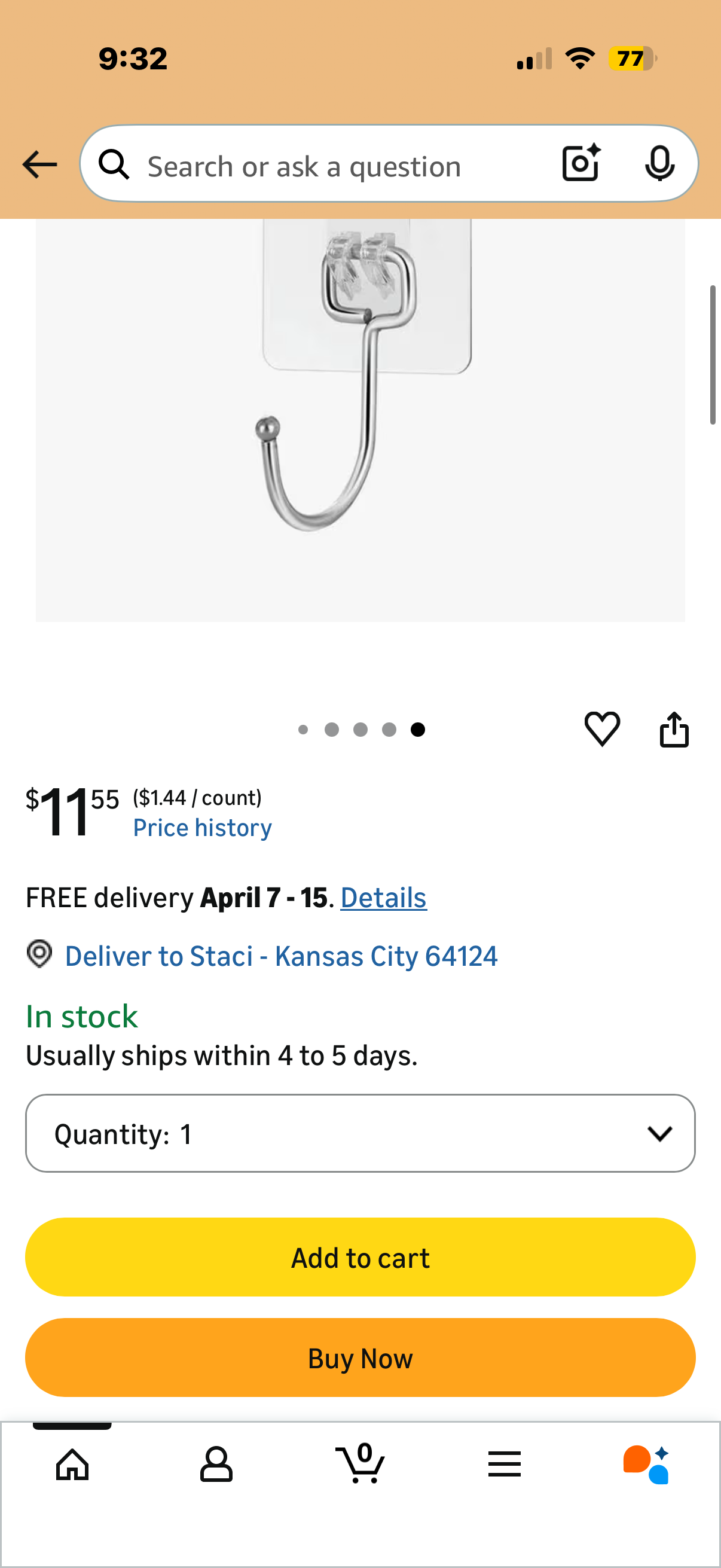 Pack of Adhesive Hooks, 8 Pack, Sticky Hooks, Transparent Reusable Removable 33 lb (max) Capacity Adhesive Hooks for Hanging, Wall Hooks for Heavy Duty Hanging Can be Use for Kitchen Bathroom Shower