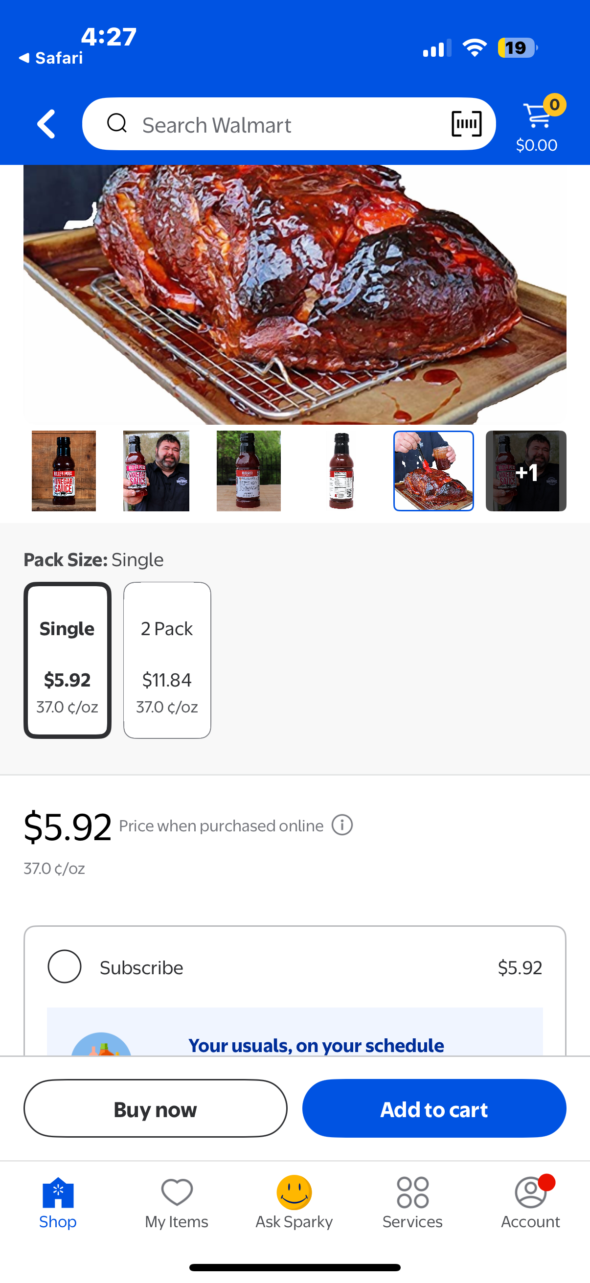 Killer Hogs Vinegar Sauce | Championship Grill and BBQ Sauce for Beef, Steak, Burgers, Pork, and Chicken | Sweet and Tangy and Spicy | 16 Ounces