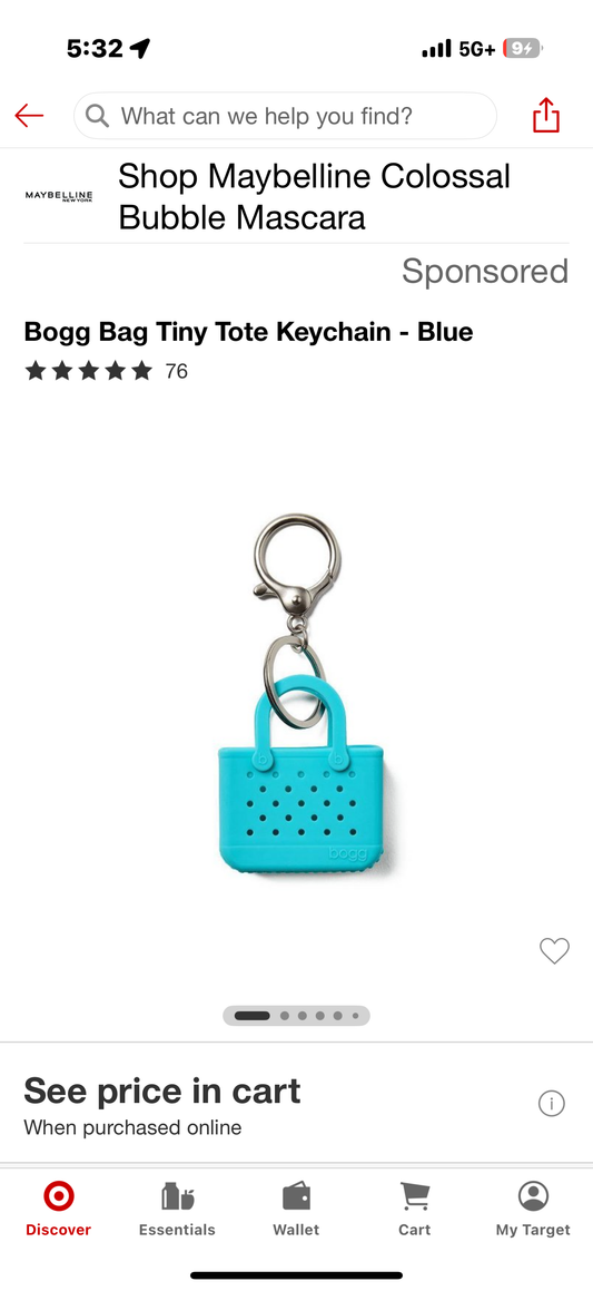 Tiny Tote Keychain Aqua
