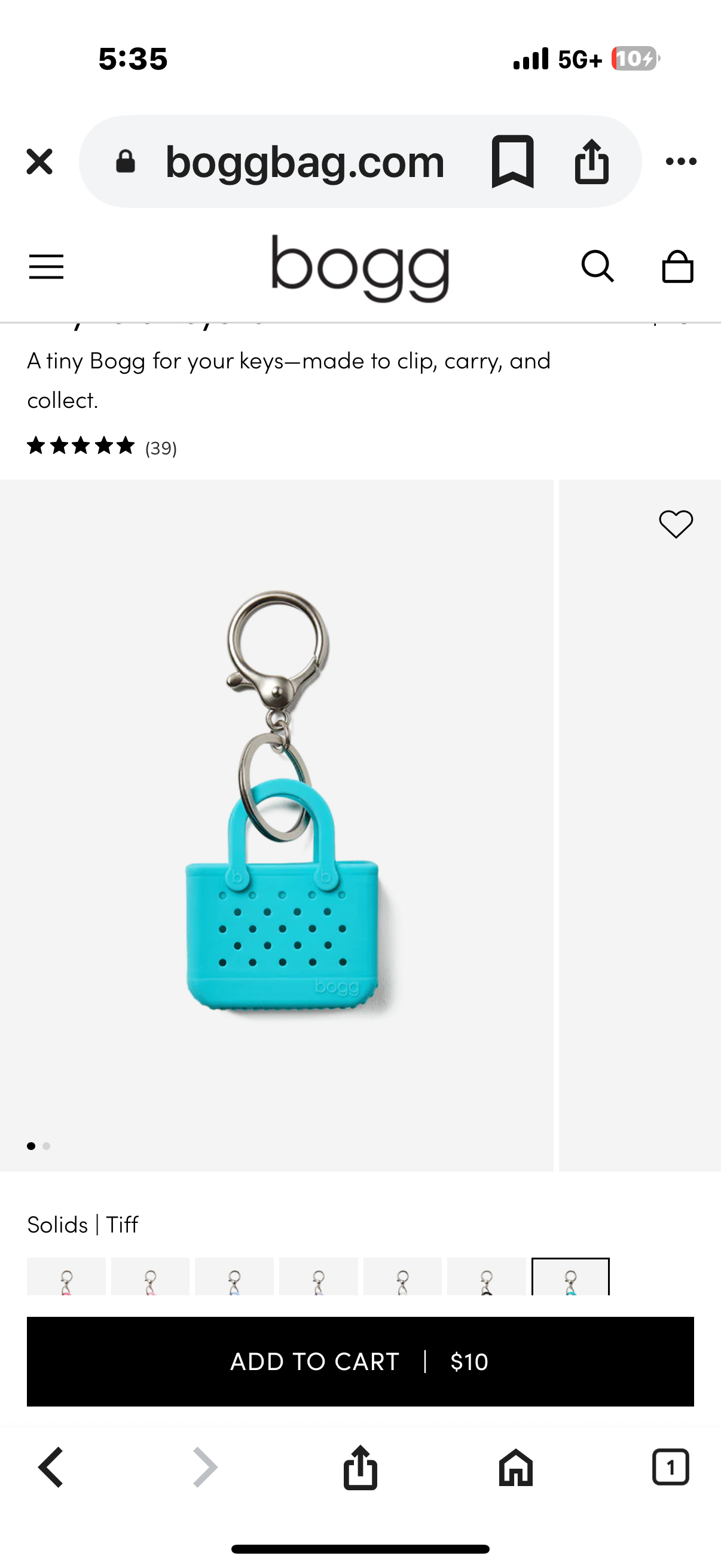 Tiny Tote Keychain Aqua