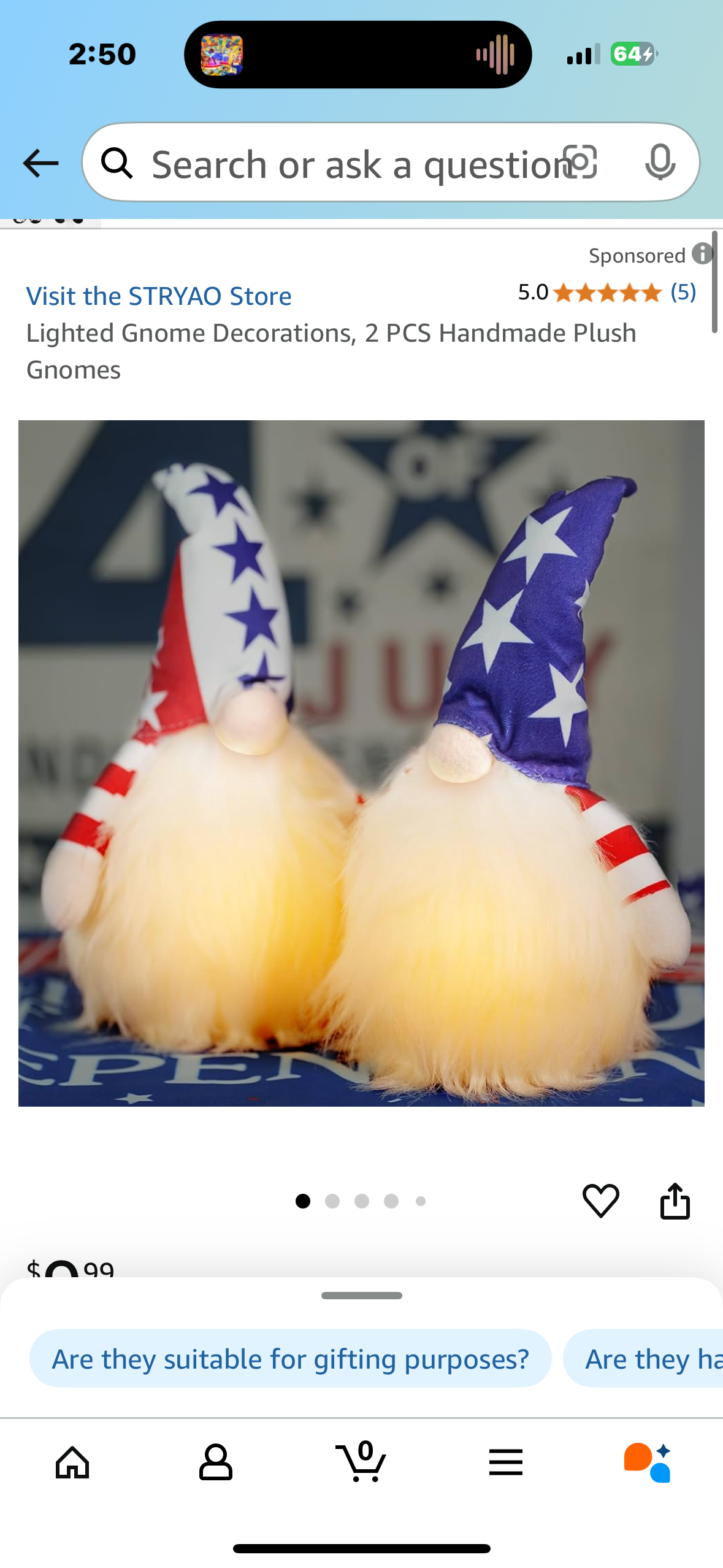 Lighted Gnome Decorations, 2 PCS Handmade Plush Gnomes