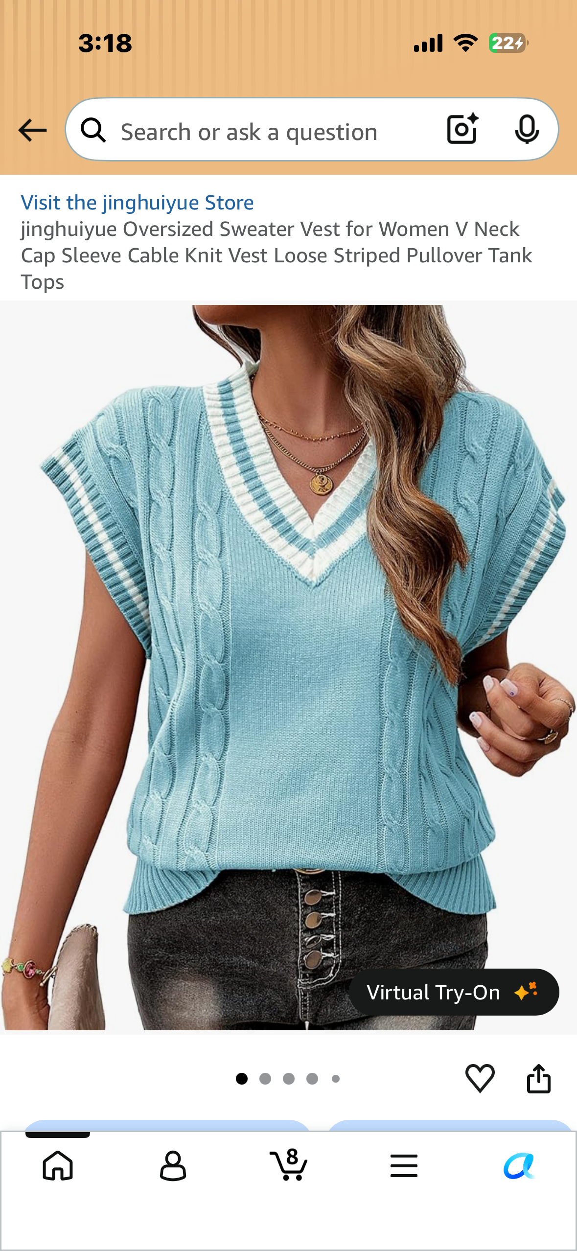 Oversized Sweater Vest for Women V Neck Cap Sleeve Cable Knit Vest Loose Striped Pullover Tank Tops (Size Small)