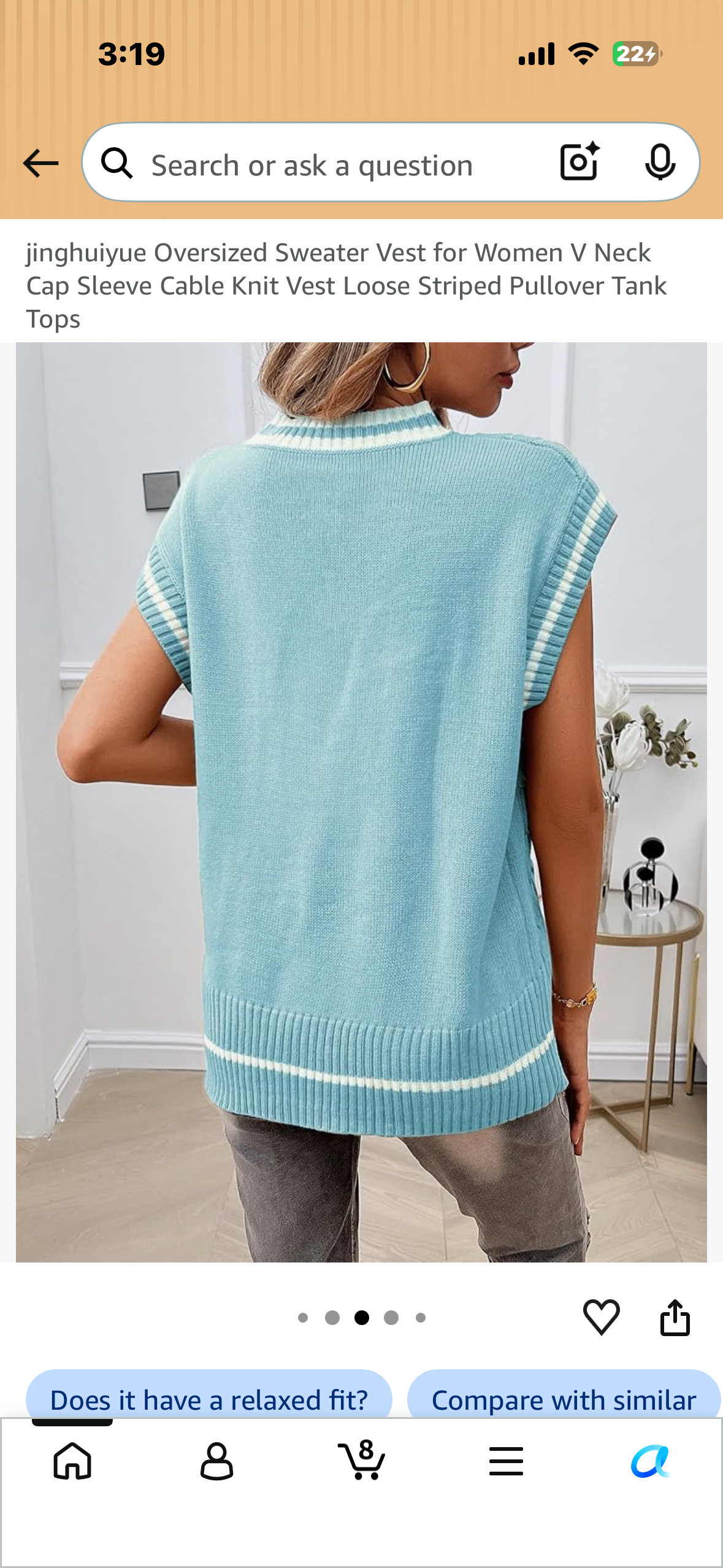 Oversized Sweater Vest for Women V Neck Cap Sleeve Cable Knit Vest Loose Striped Pullover Tank Tops (Size Small)