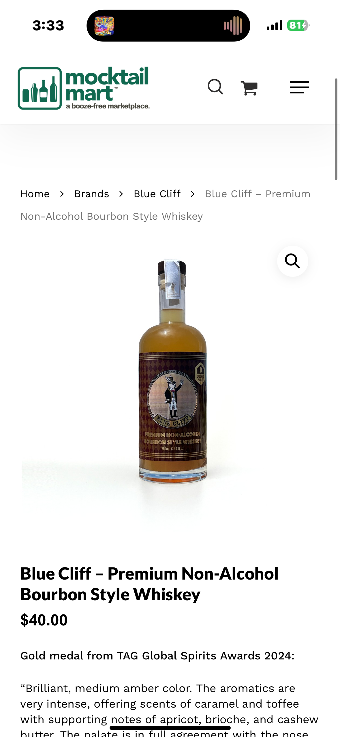 Blue Cliff Premium Non-Alcohol Bourbon