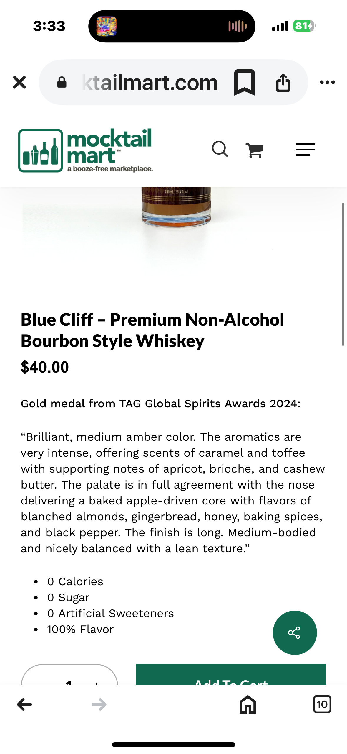 Blue Cliff Premium Non-Alcohol Bourbon