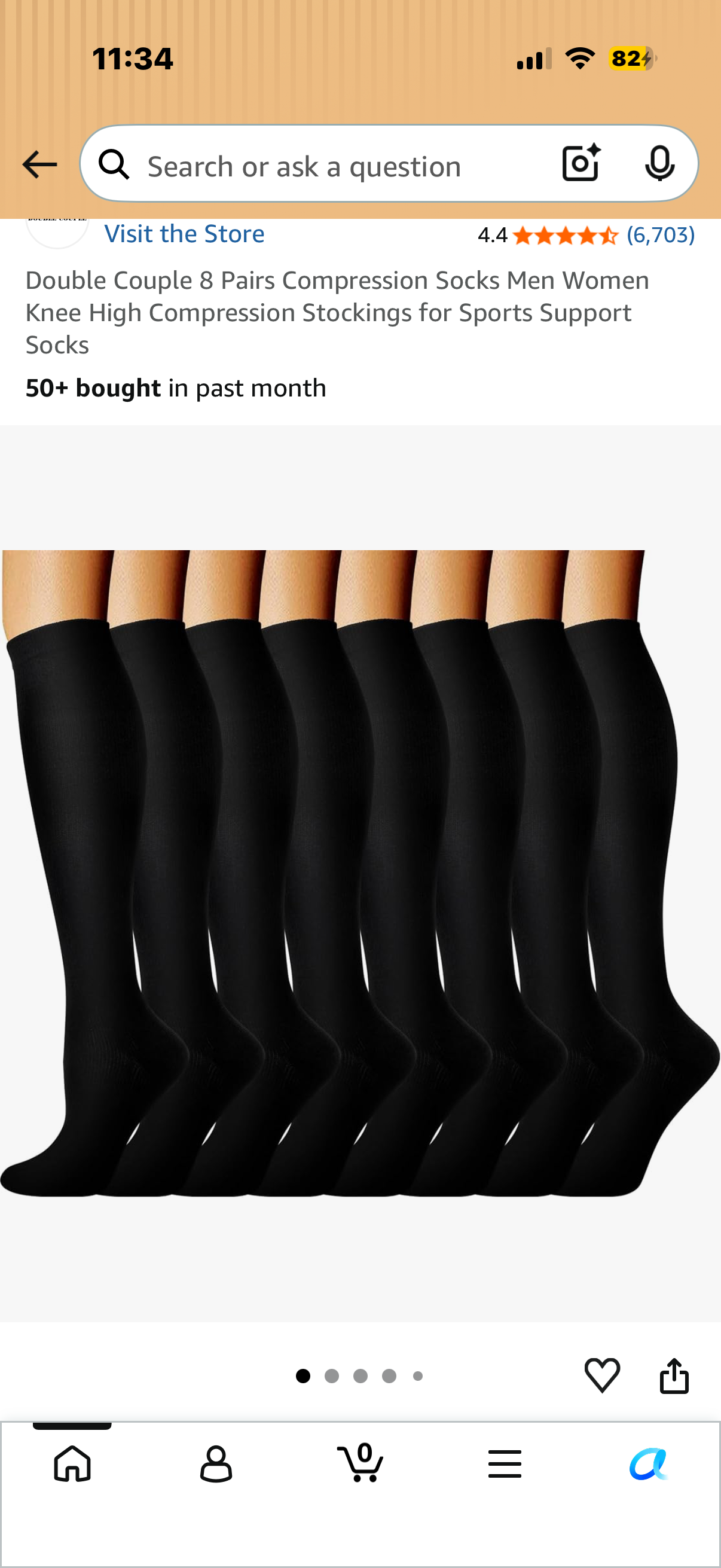 Double Couple 8 Pairs Compression Socks Men Women Knee High Compression Stockings for Sports Support Socks